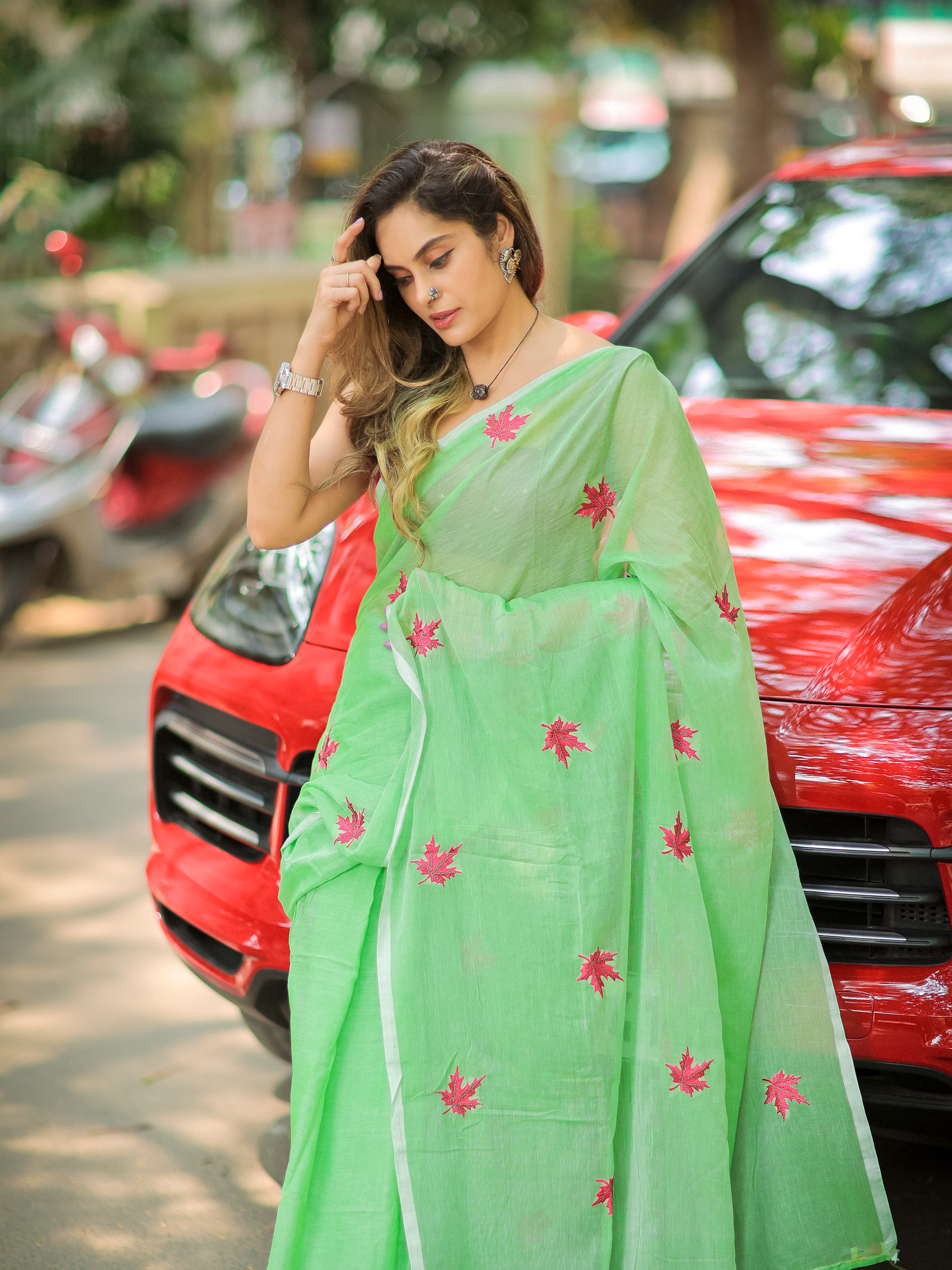 Mint Merger (Pure Mul Mul Cotton Saree)