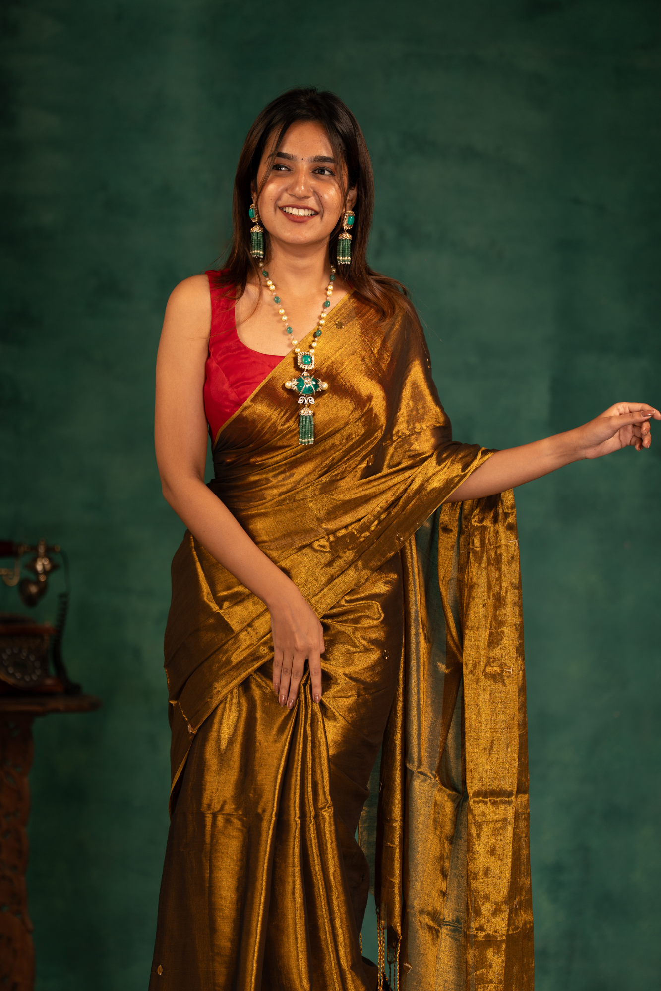 Golden Hour (Tissue Mul Cotton Saree)