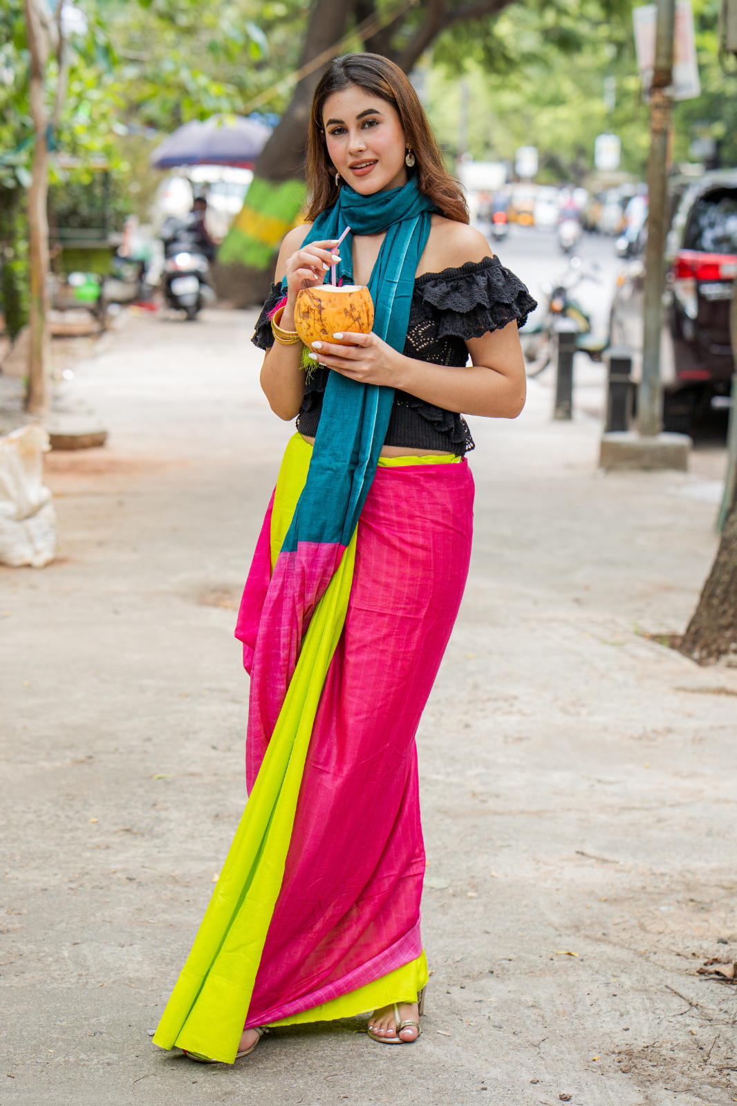 Chiller Chic Pop (Mul Cotton Saree)