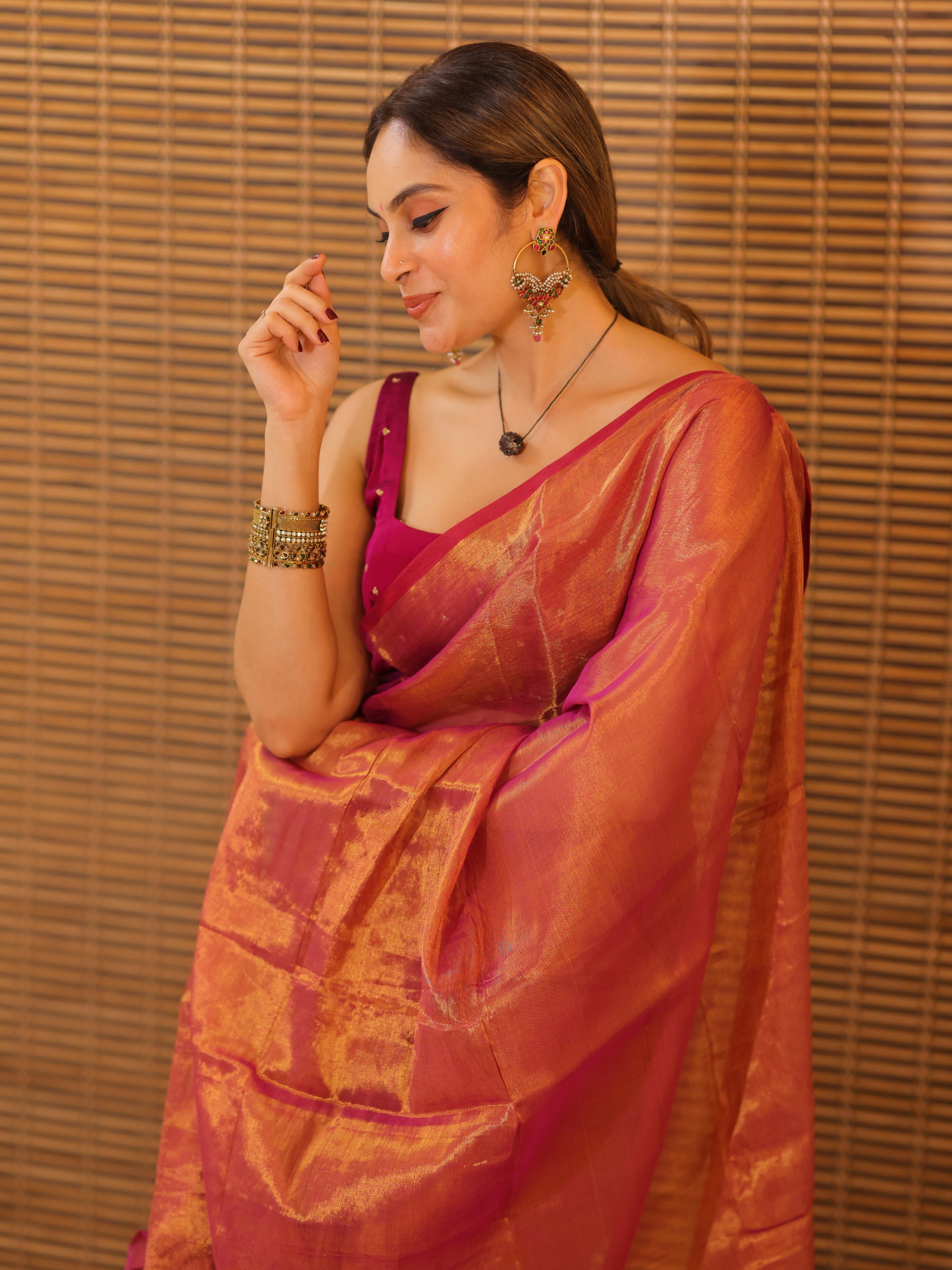 Swarna Jyoti (Tissue Mul Saree)