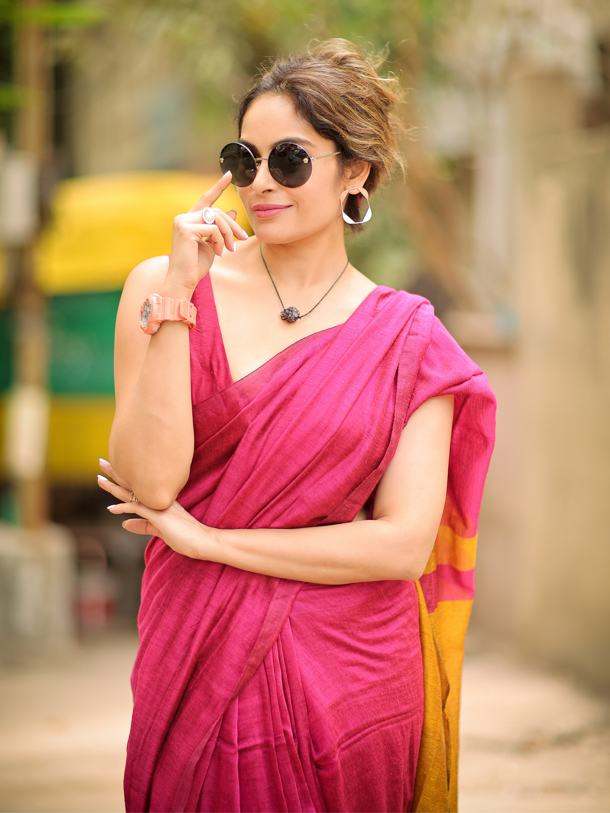 Flamingo Flair (Soft Cotton Saree)