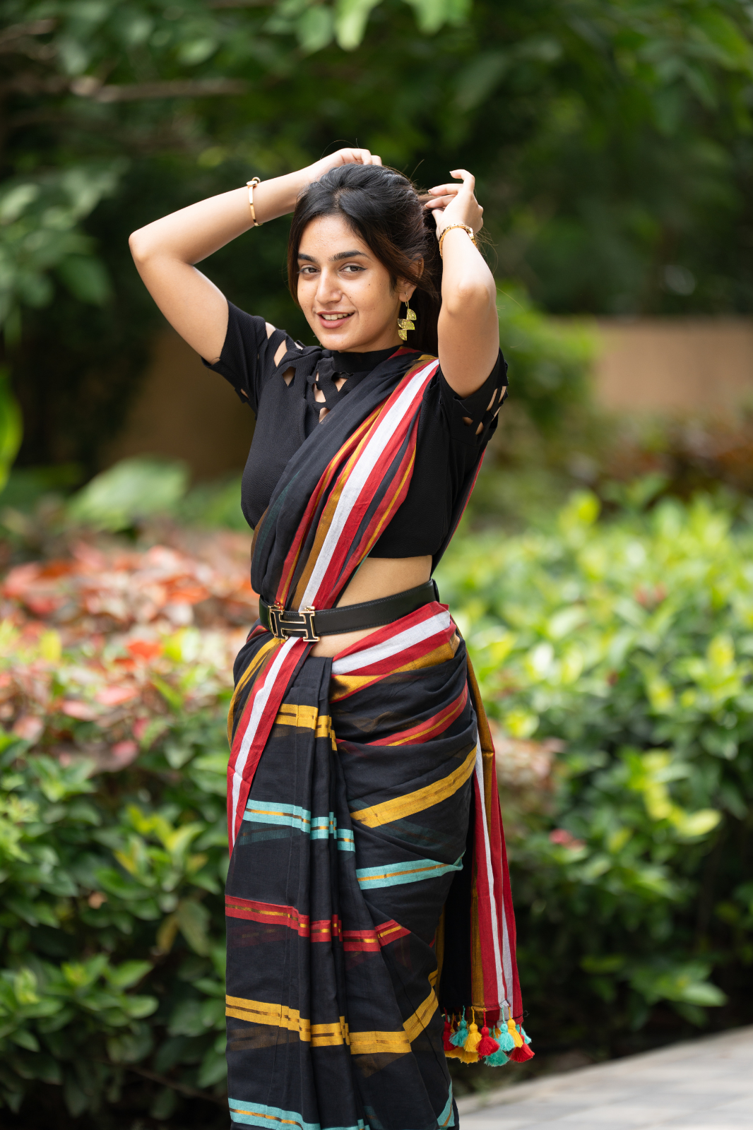 Midnight Riot (Mul Cotton Saree)