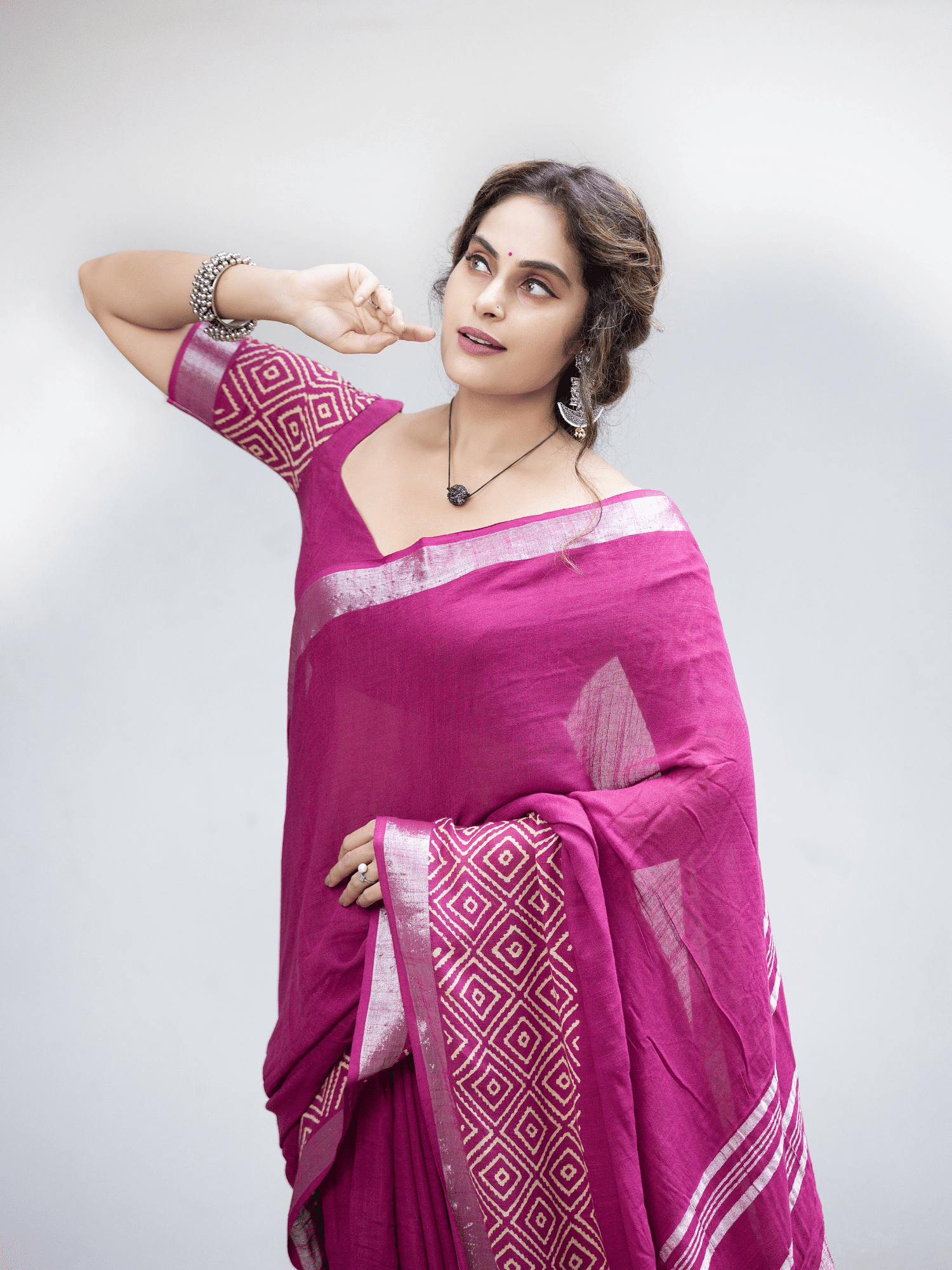 Rose Ras Malai (Saree + Unstitched Blouse Piece)