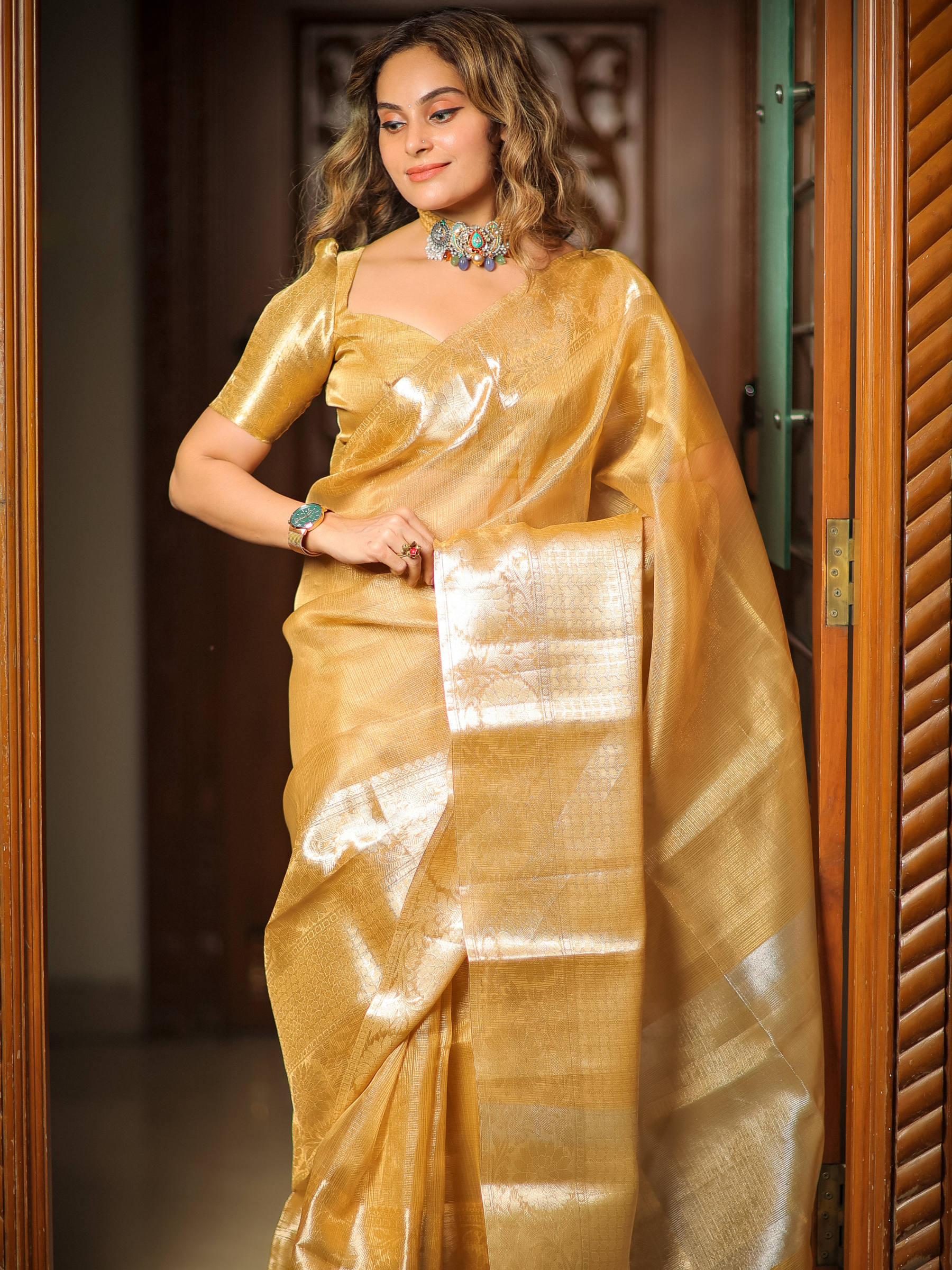 Mauve Blush Silk saree with Blouse