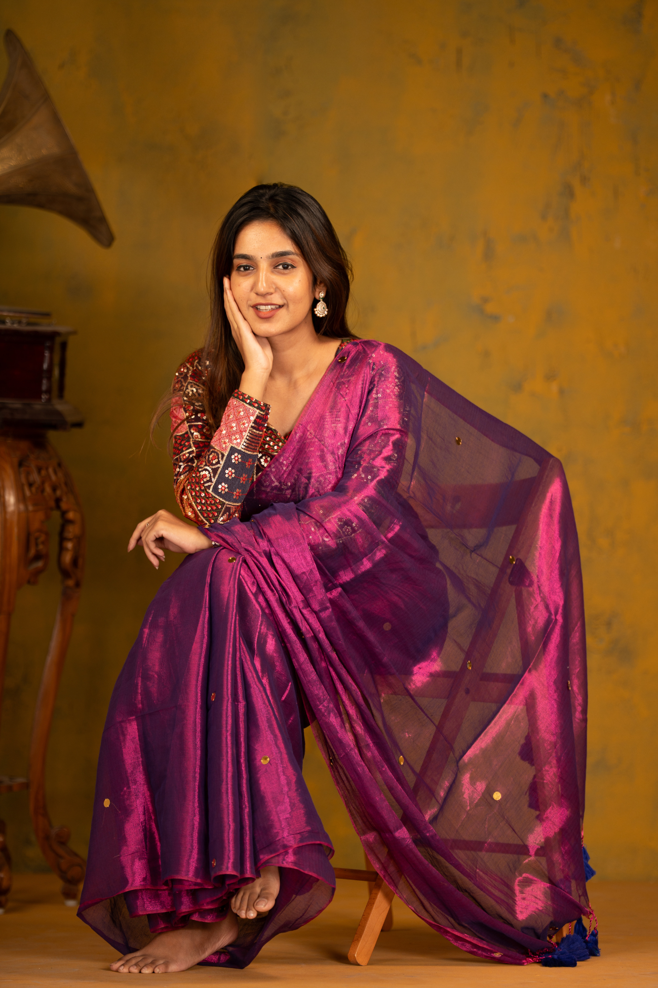 Fuchsia Dream (Tissue Mul Cotton Saree)