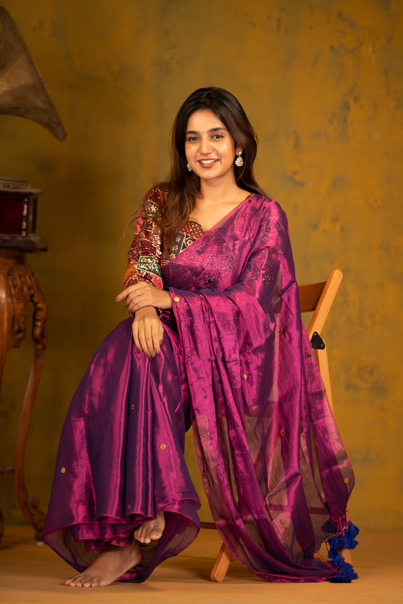 Fuchsia Dream (Tissue Mul Cotton Saree)