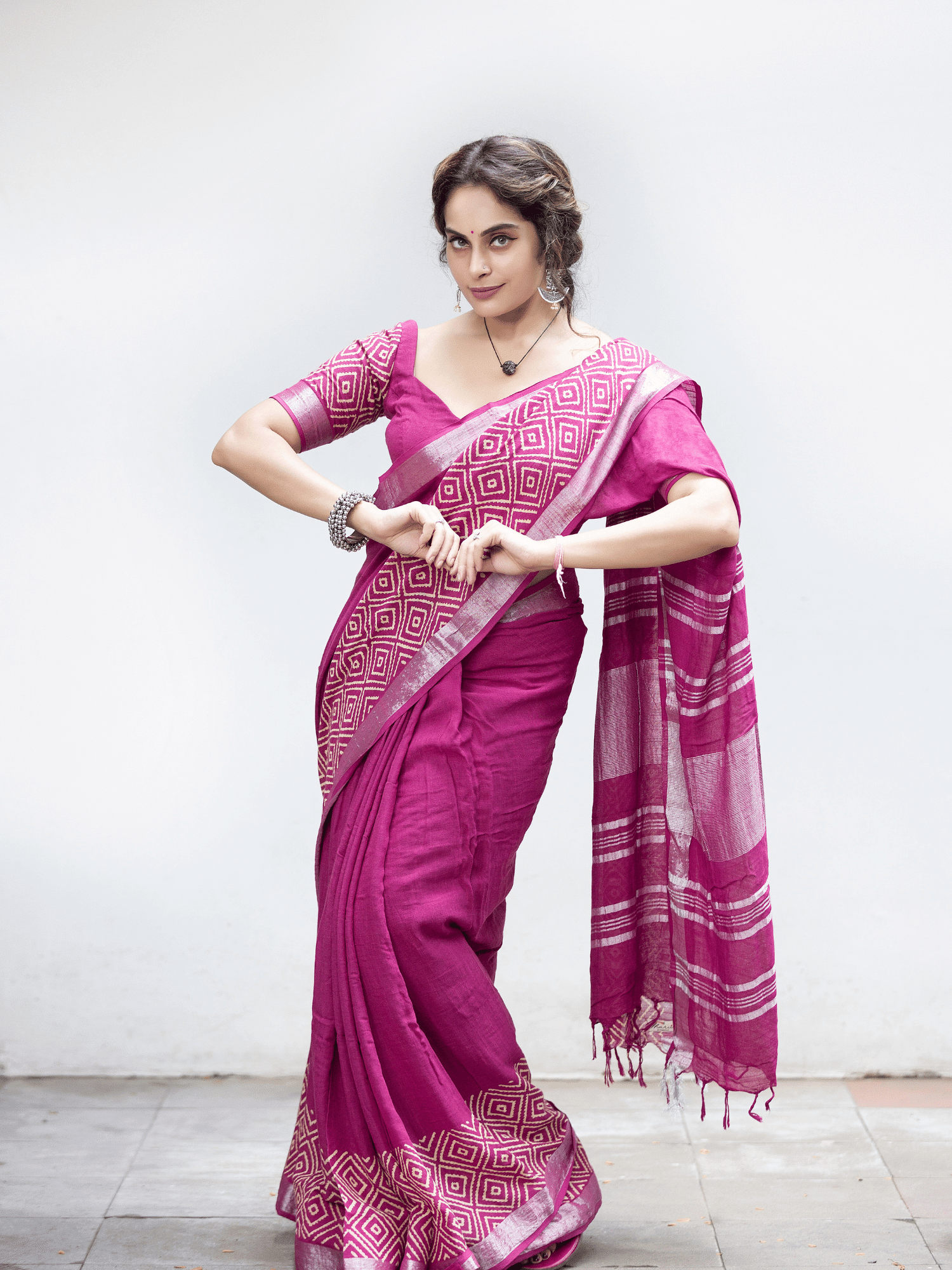 Rose Ras Malai (Saree + Unstitched Blouse Piece)