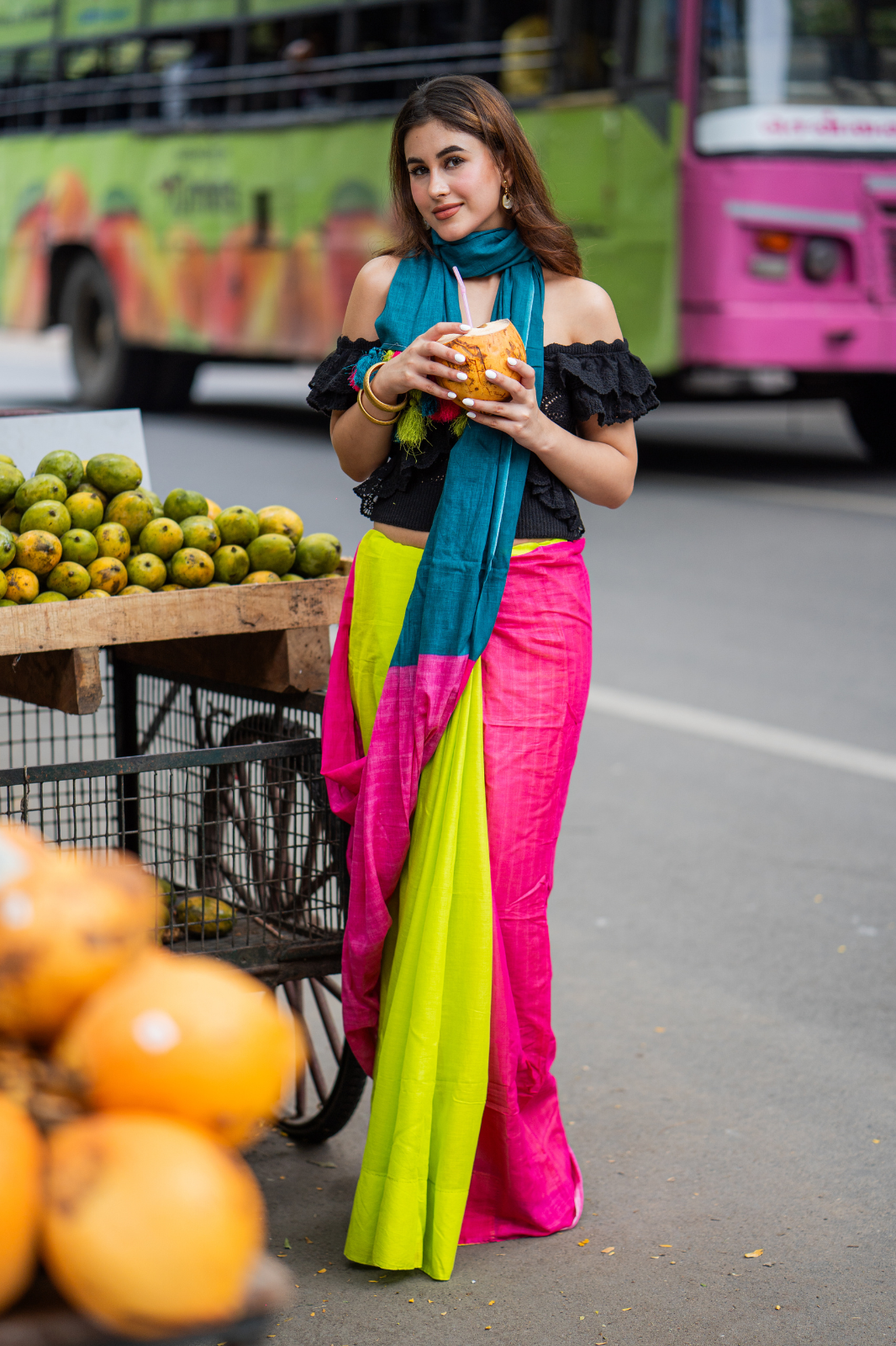 Chiller Chic Pop (Mul Cotton Saree)