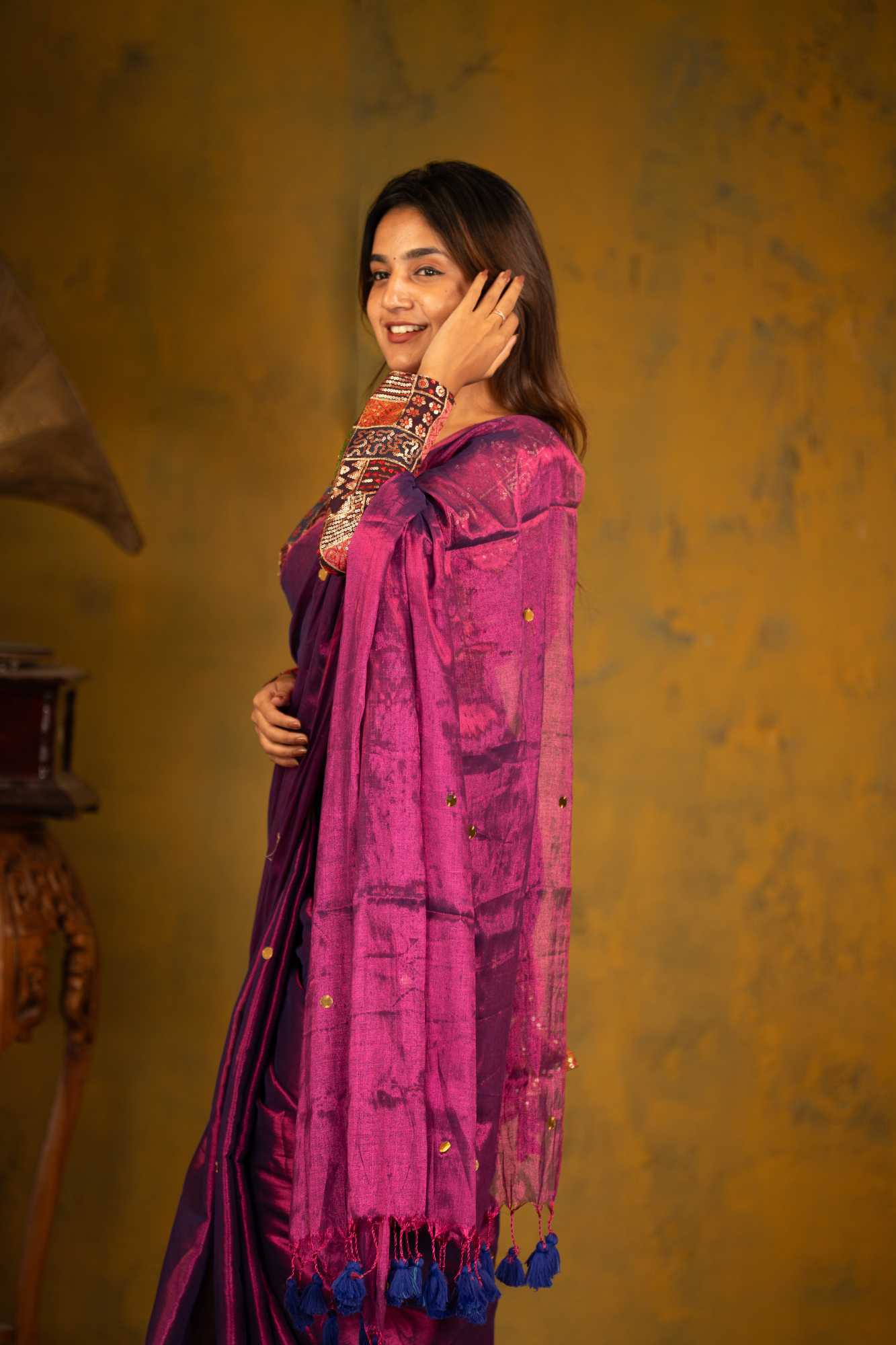 Fuchsia Dream (Tissue Mul Cotton Saree)
