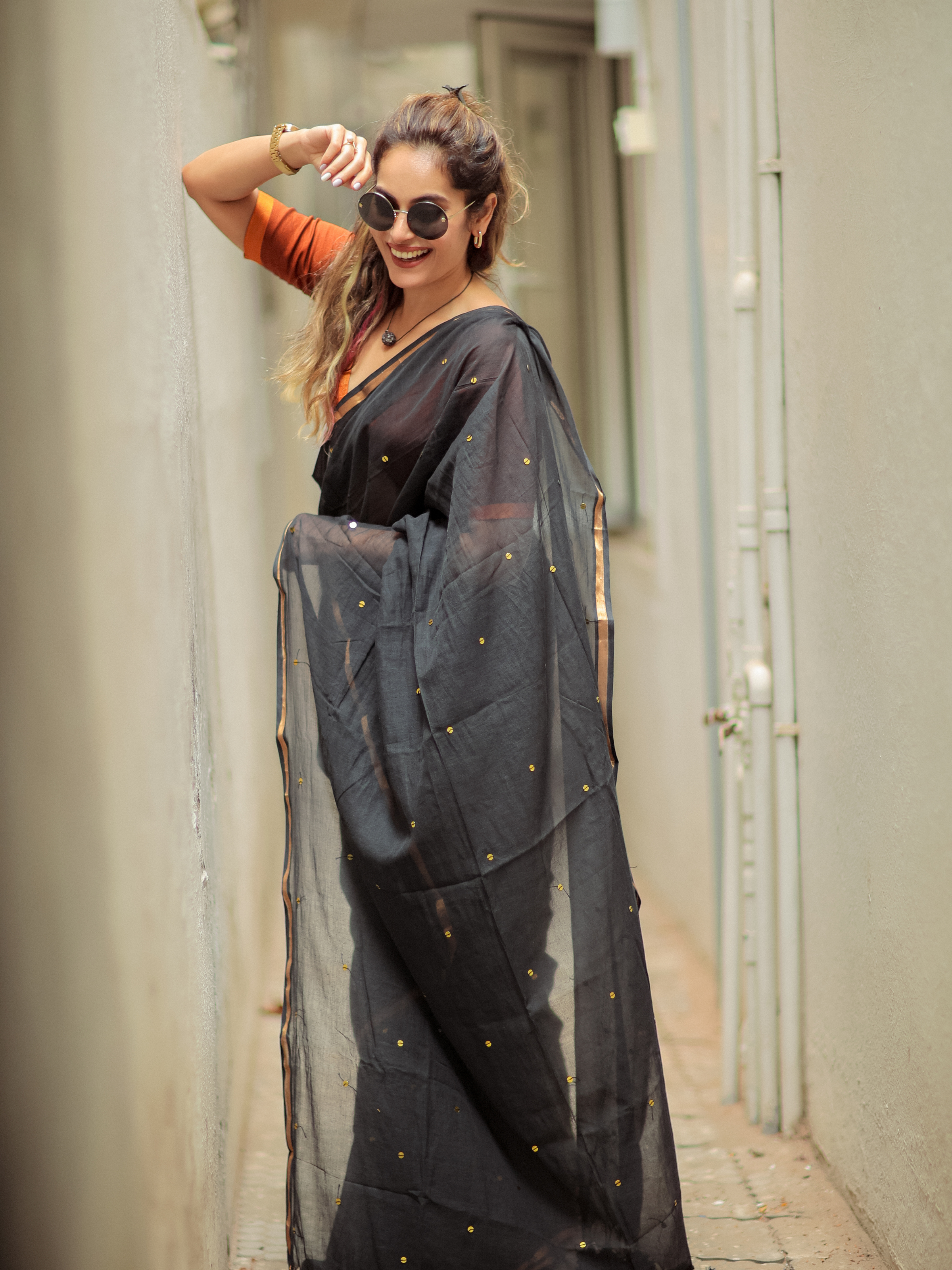 Night Owl (Pure Mul Cotton Saree)