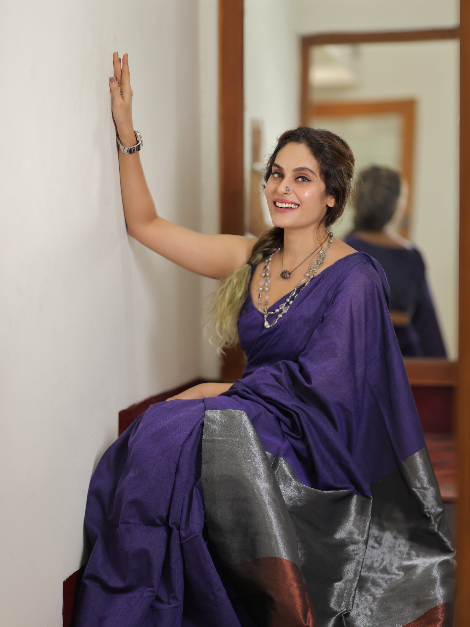 Lavender Luxe (Handwoven Cotton Tissue Saree + Unstitched Blouse Piece)