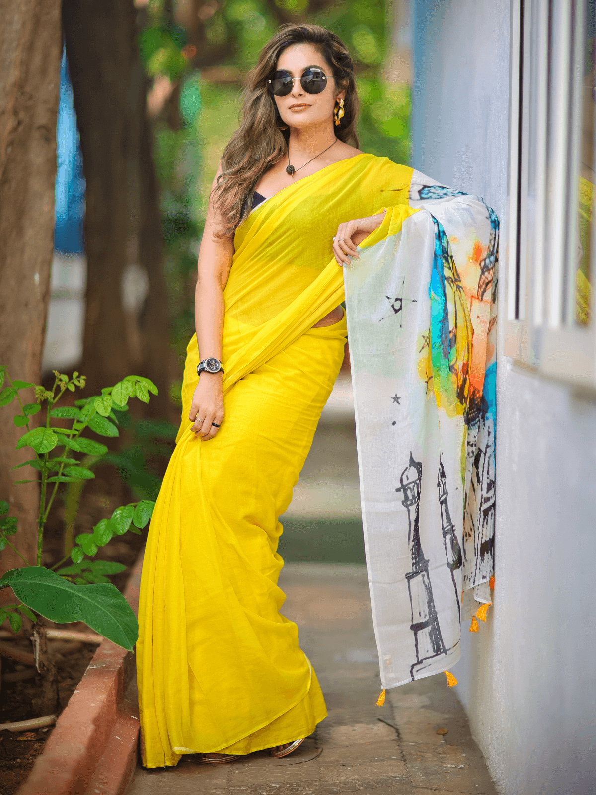 Whimsy Wonders (Pure Mul Cotton Saree)