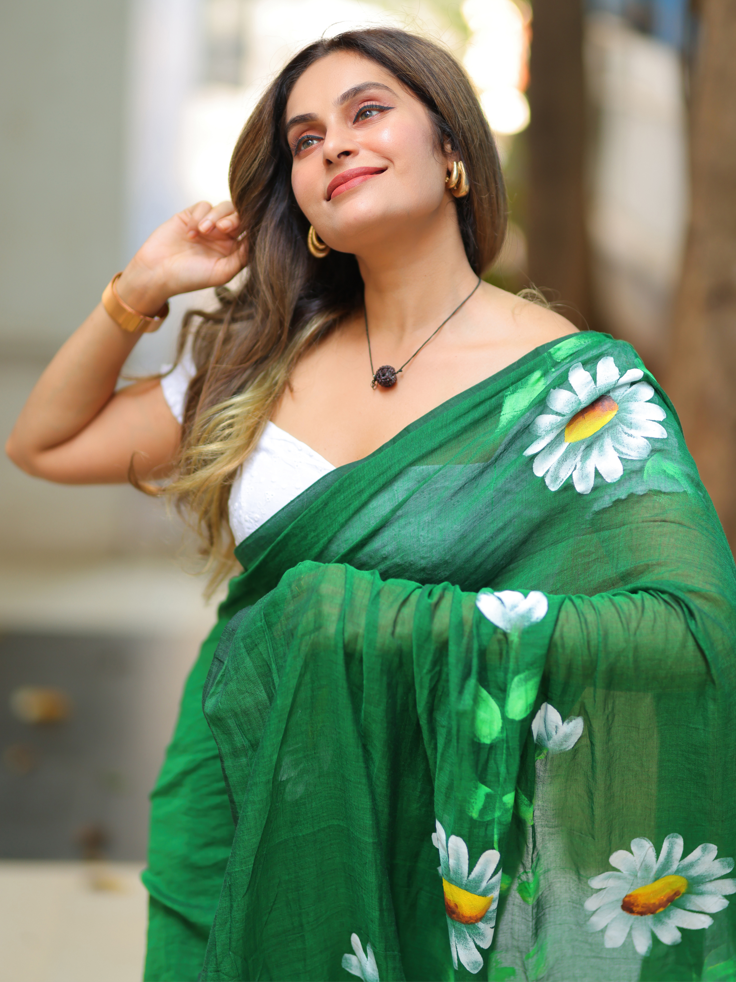 Green Chilli Lassi (Pure Mul Cotton Saree)