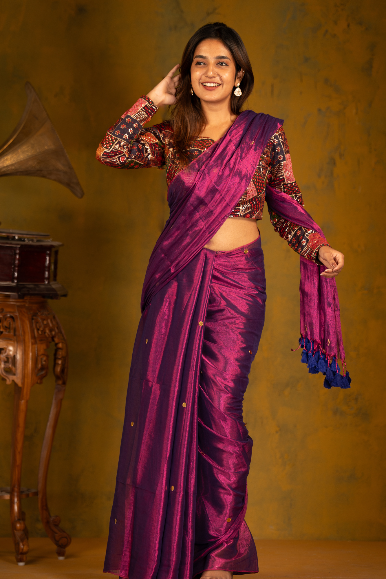 Fuchsia Dream (Tissue Mul Cotton Saree)