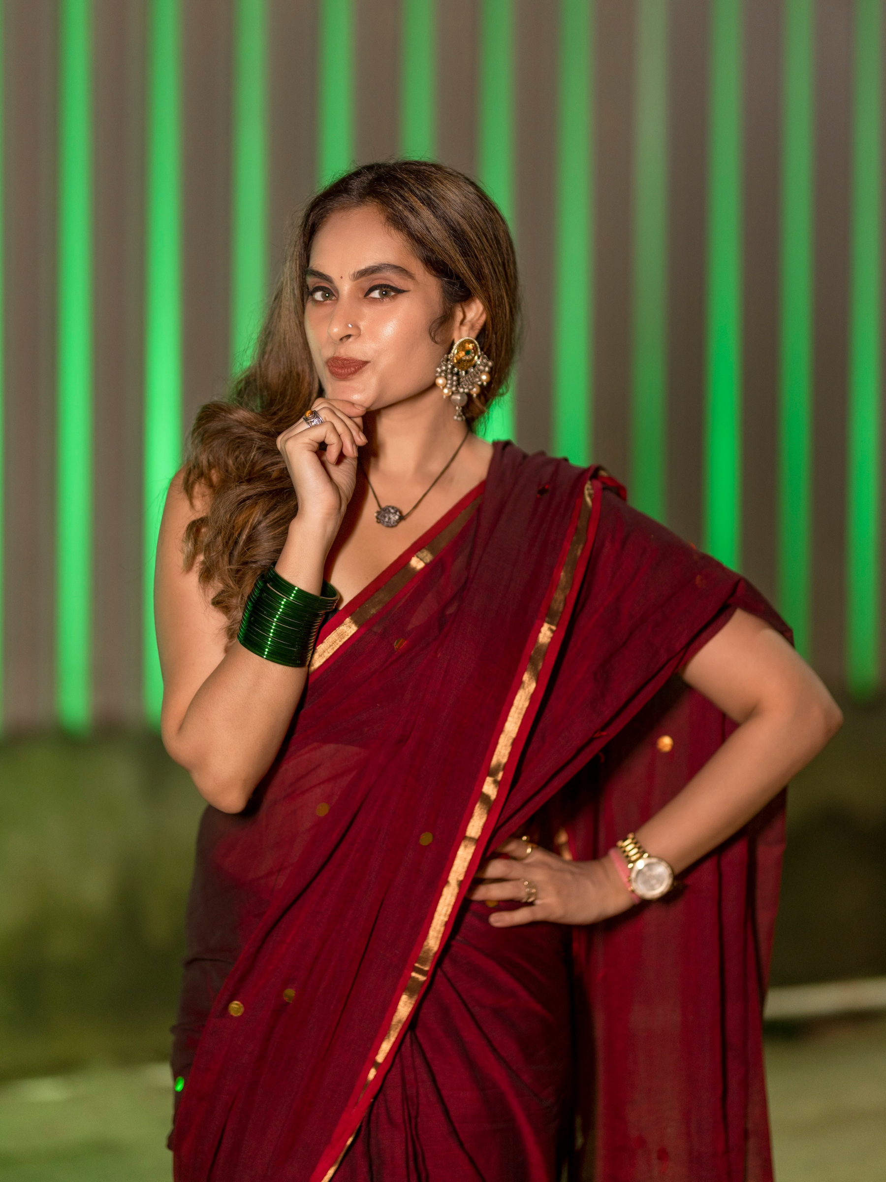 Sindoori (Pure Mul Cotton Saree + Unstitched Blouse Piece)