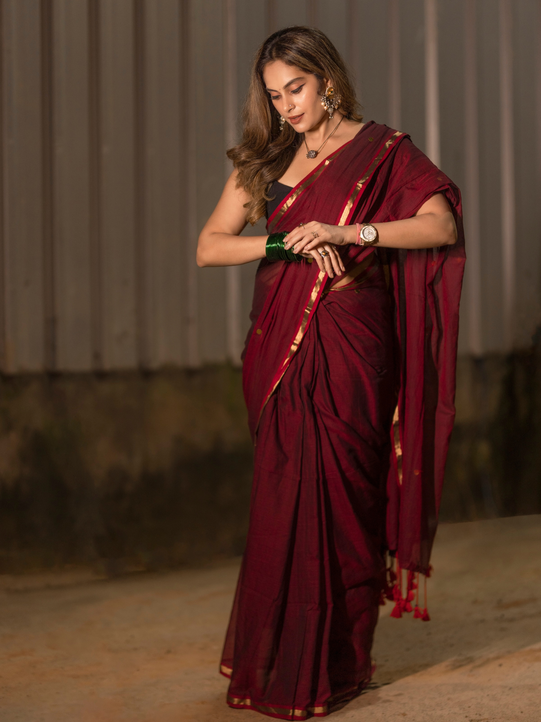 Sindoori (Pure Mul Cotton Saree + Unstitched Blouse Piece)