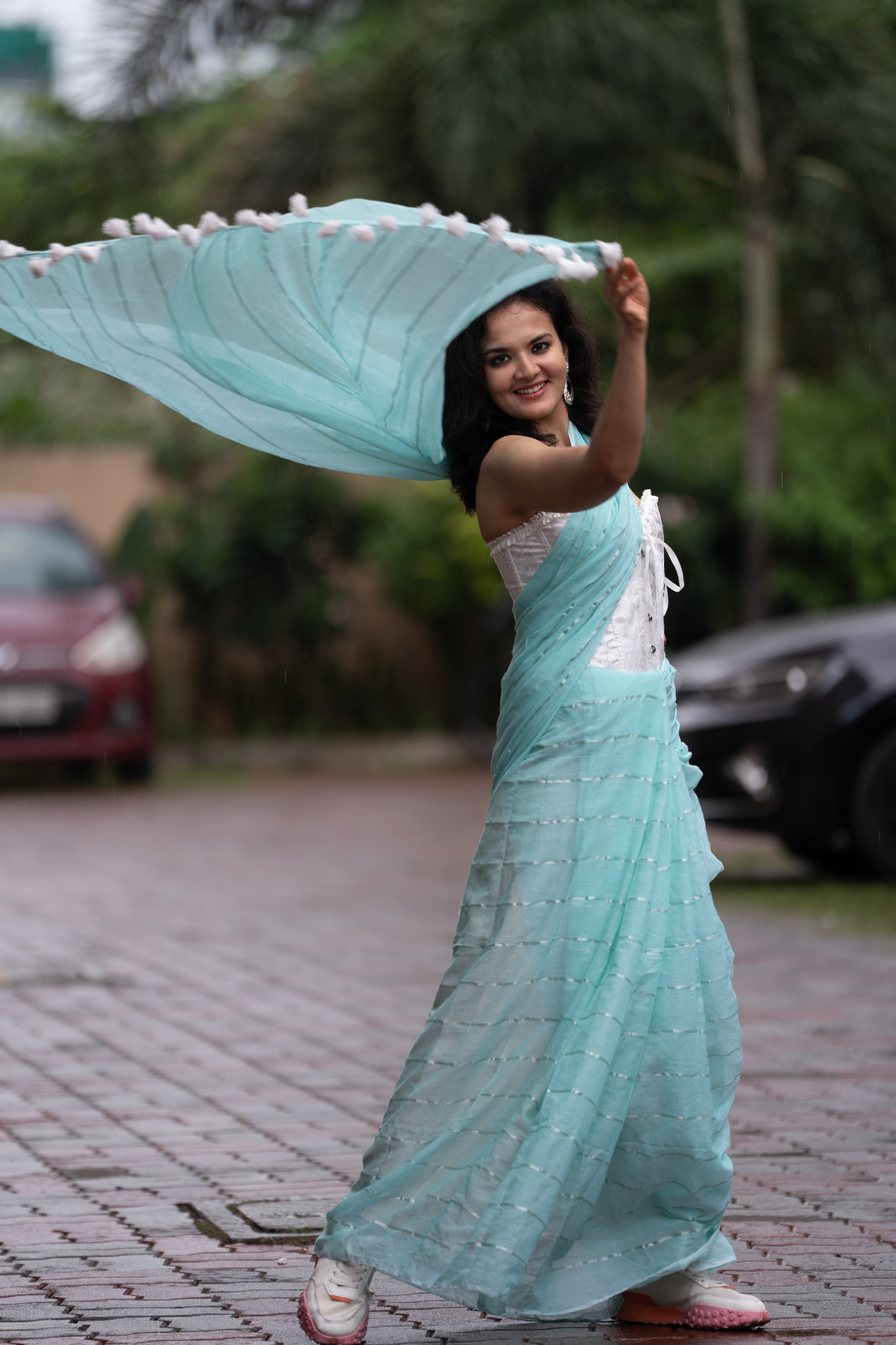 The Horizon (Mul Mul Cotton Saree)