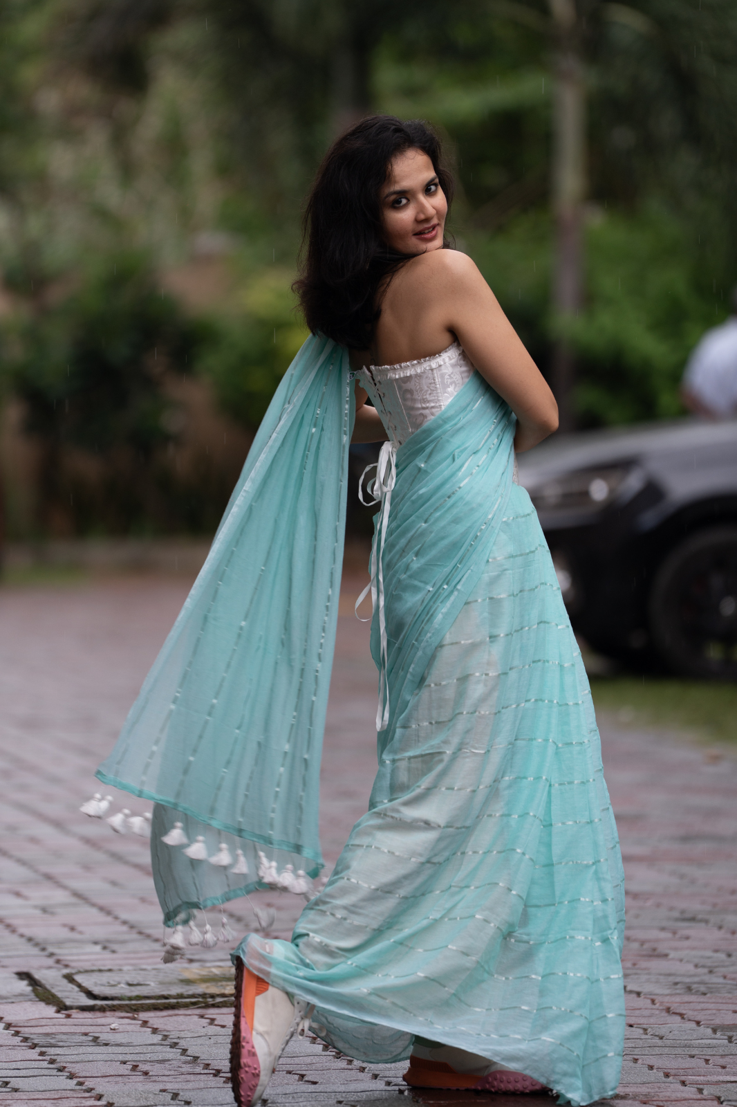 The Horizon (Mul Mul Cotton Saree)
