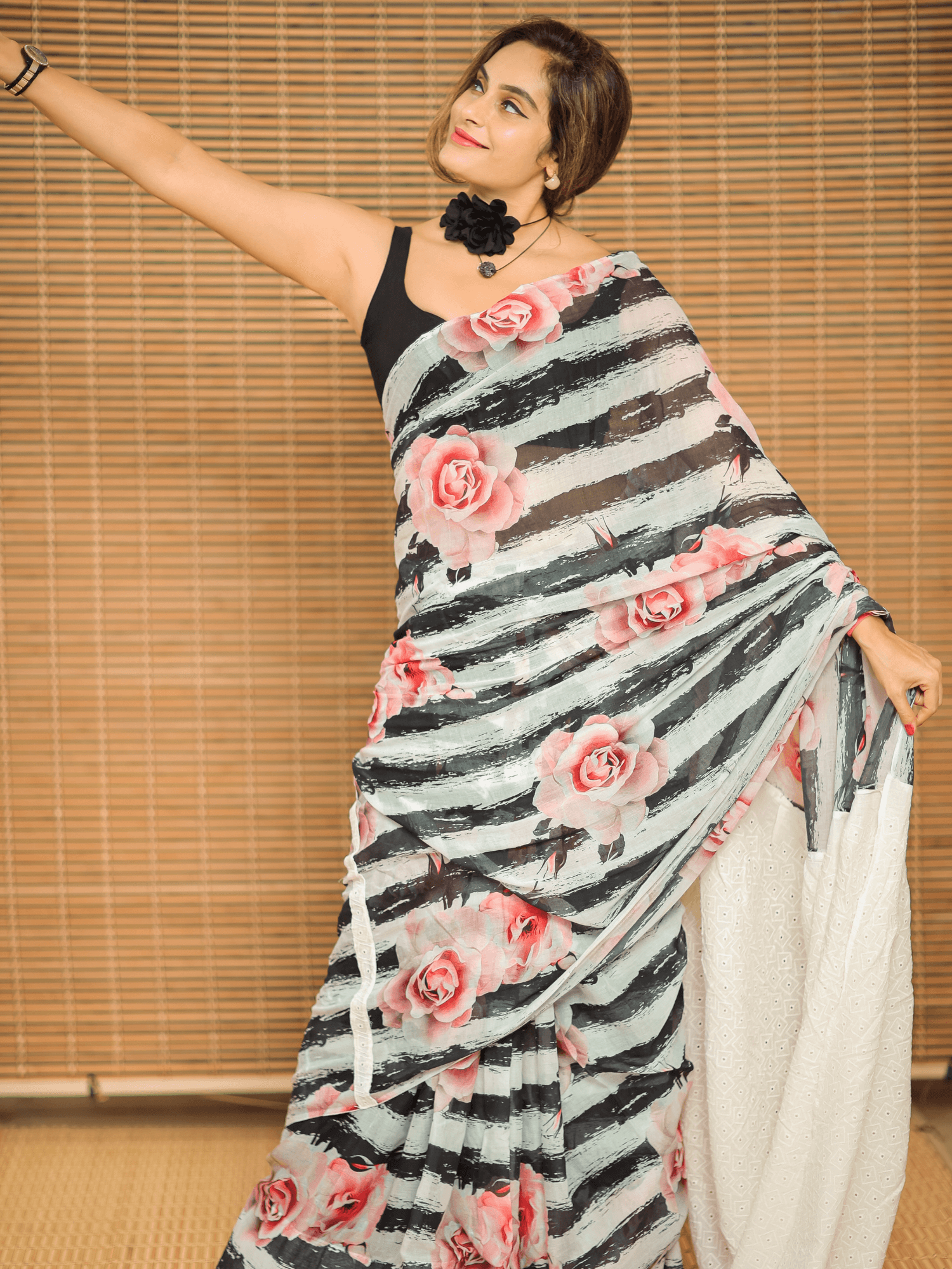 Roseate (Pure Mul Cotton Saree)