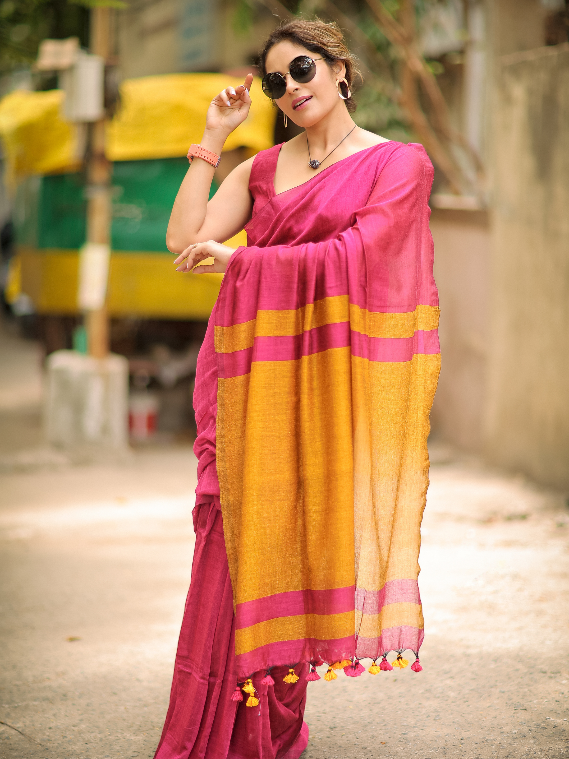 Flamingo Flair (Soft Cotton Saree)