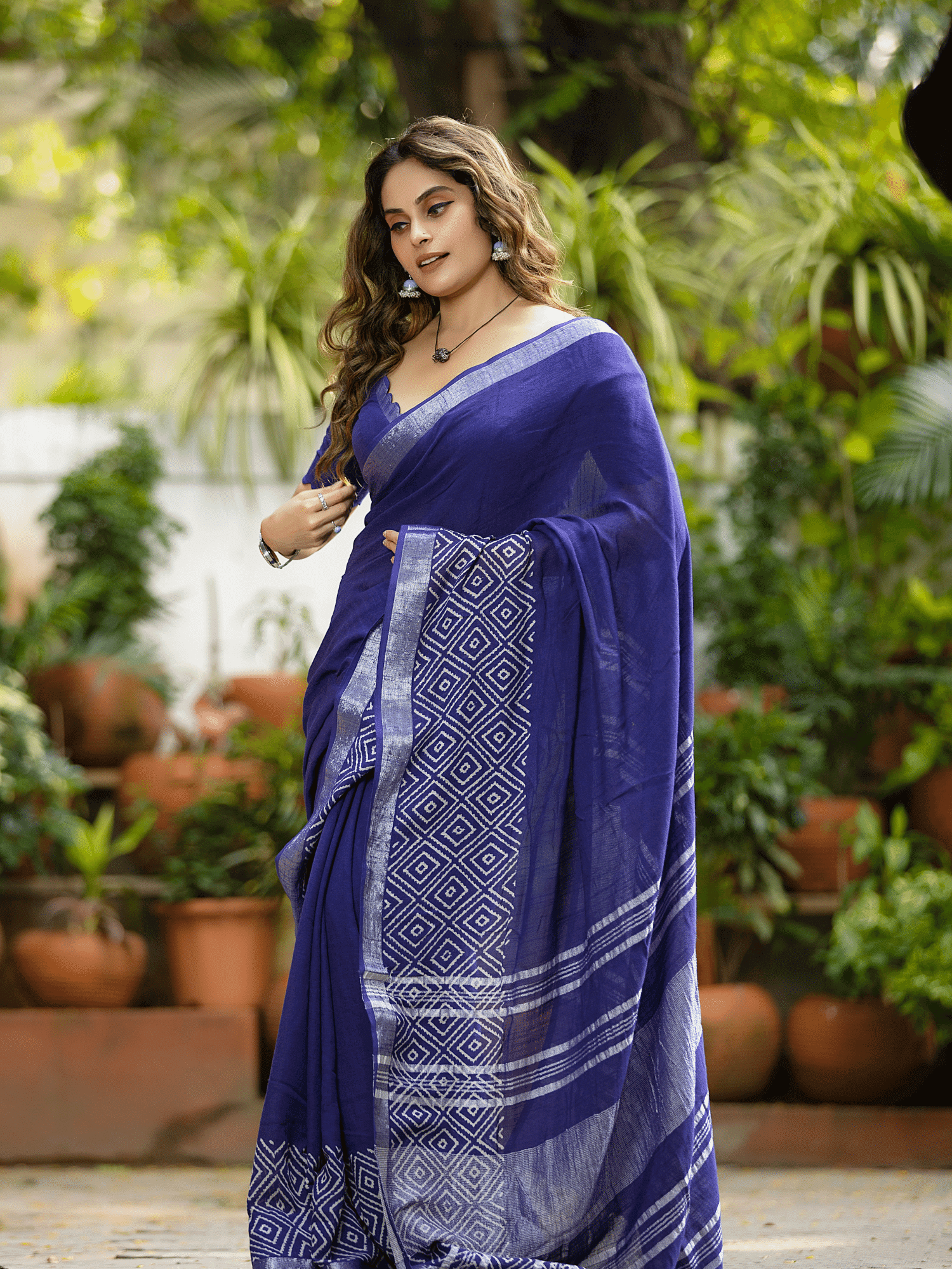 Blueberry Barfi (Saree + Unstitched Blouse Piece)