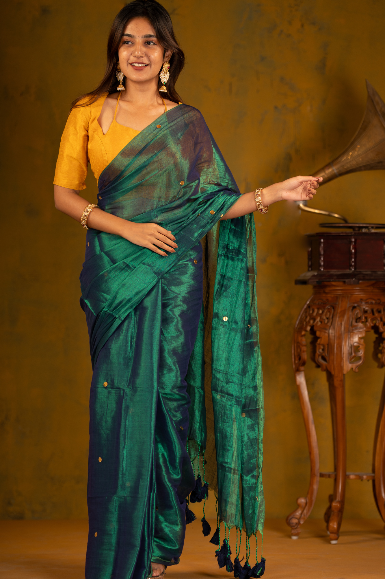 Emerald Mist (Tissue Mul Cotton Saree)