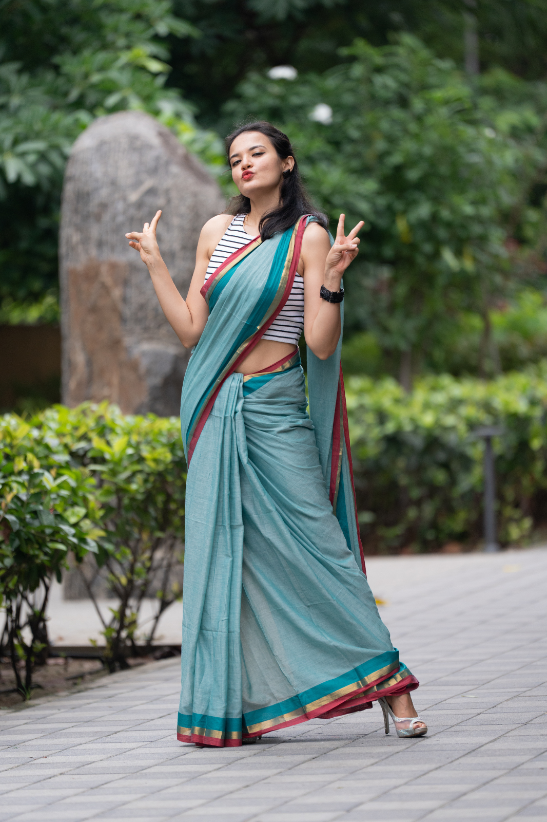 Neelanjali (Mul Mul Cotton Saree)