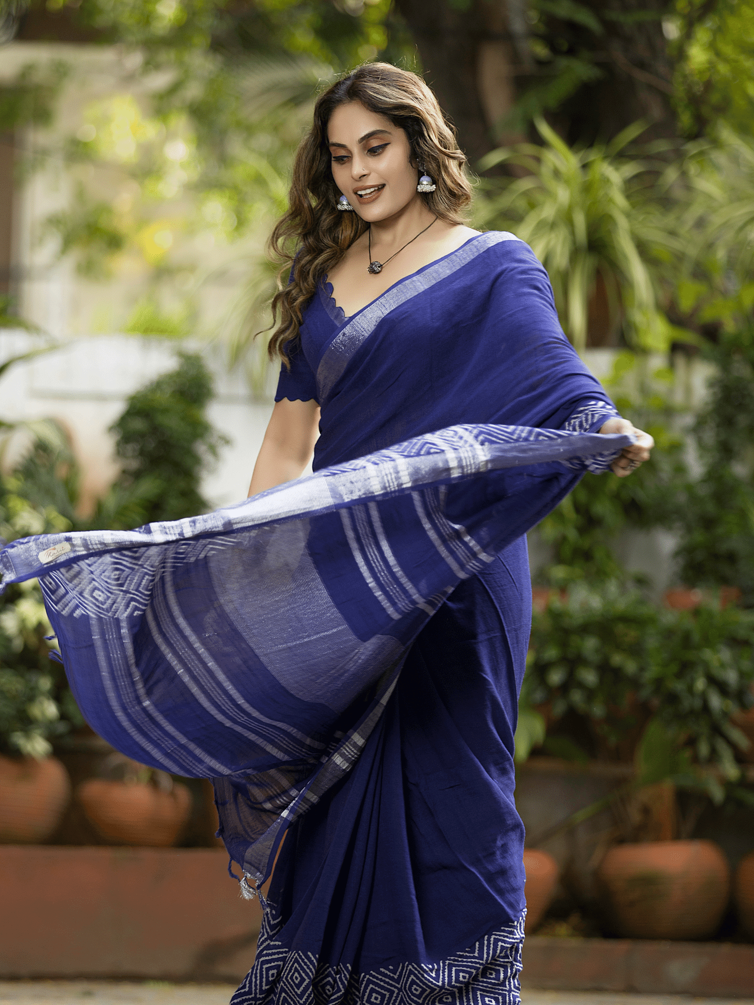 Blueberry Barfi (Saree + Unstitched Blouse Piece)