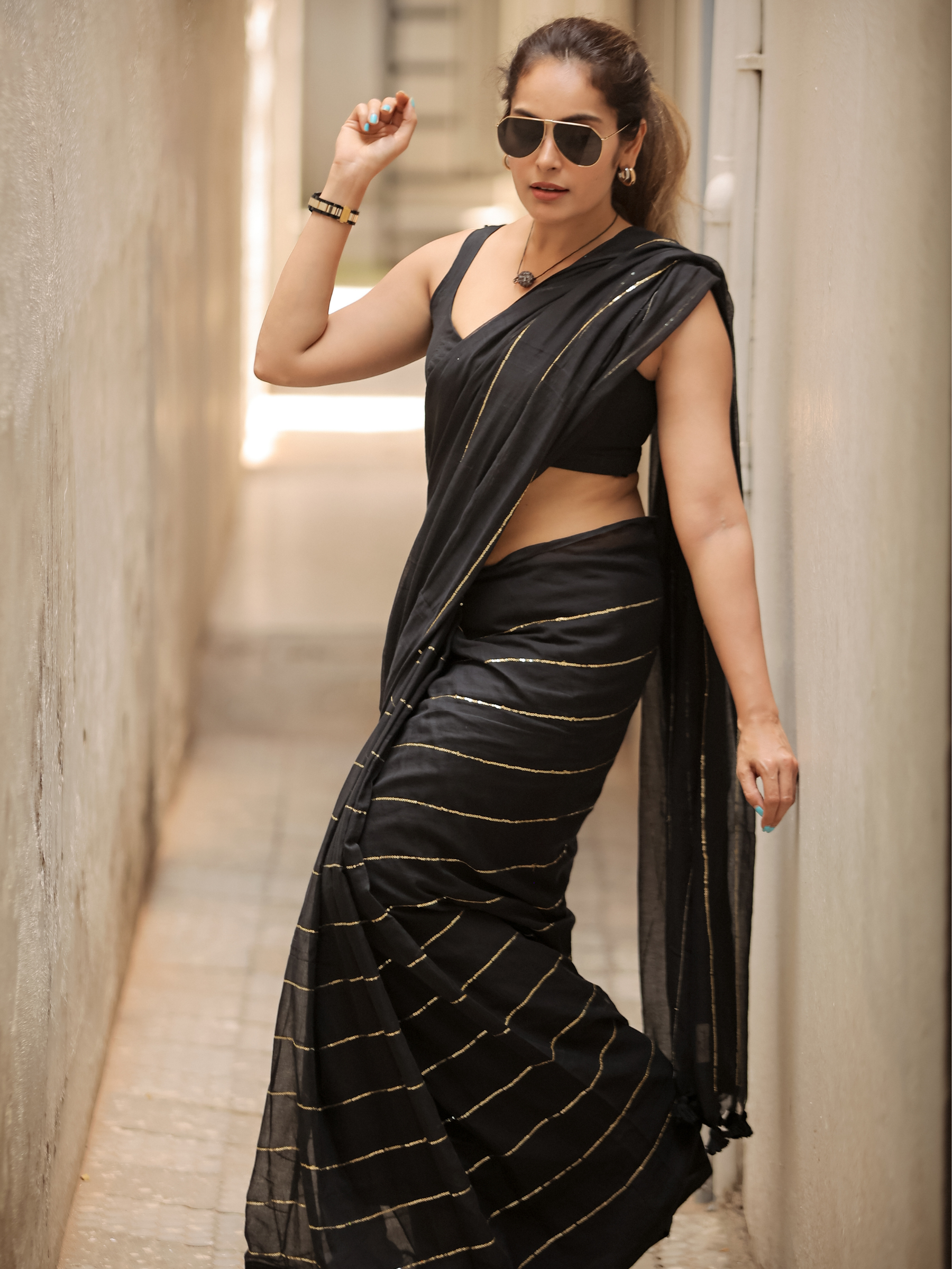 Chic Chamkeela (Pure Mul Cotton Saree)