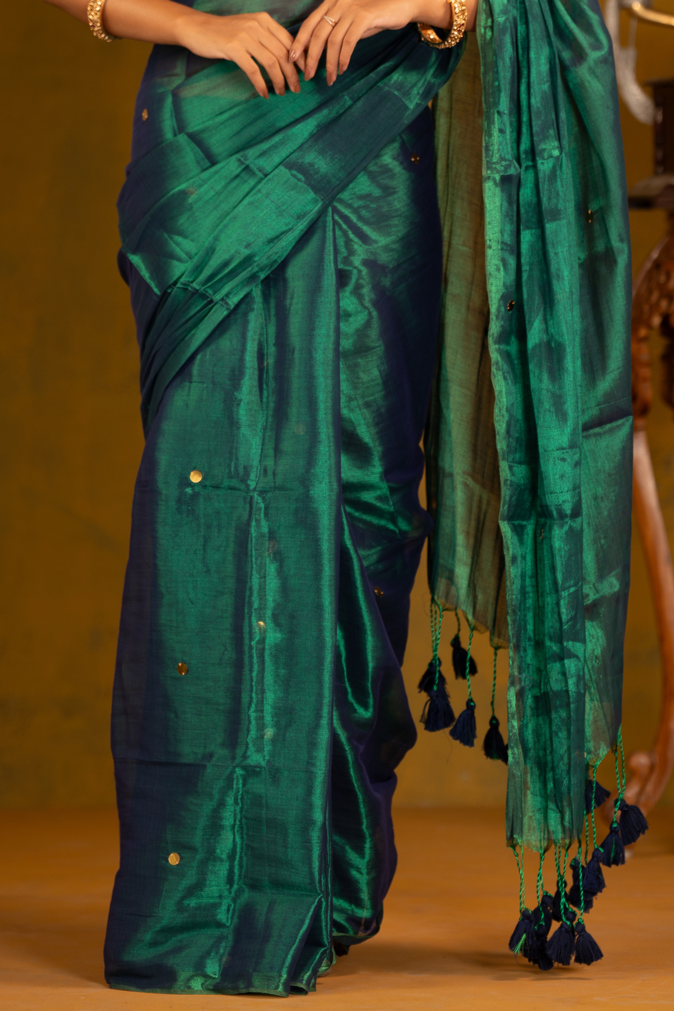 Emerald Mist (Tissue Mul Cotton Saree)