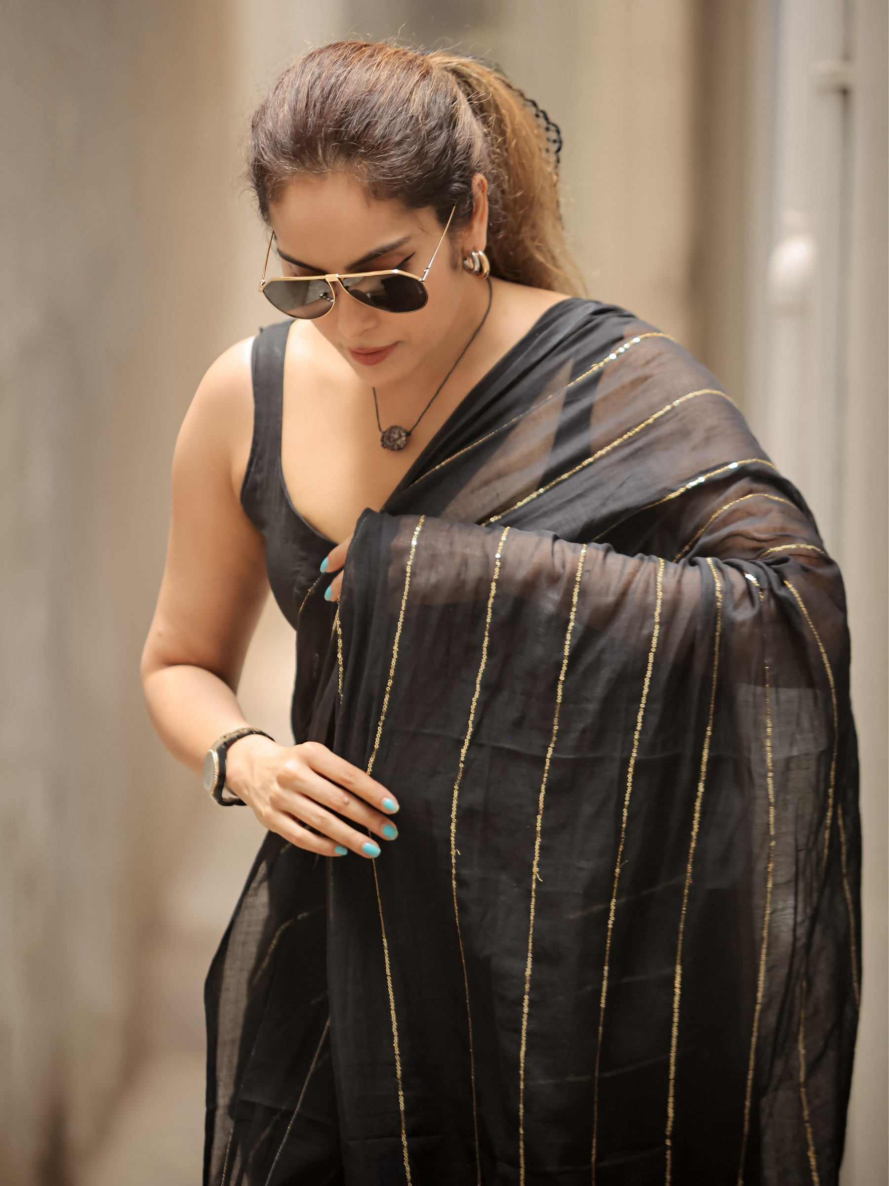 Chic Chamkeela (Pure Mul Cotton Saree)