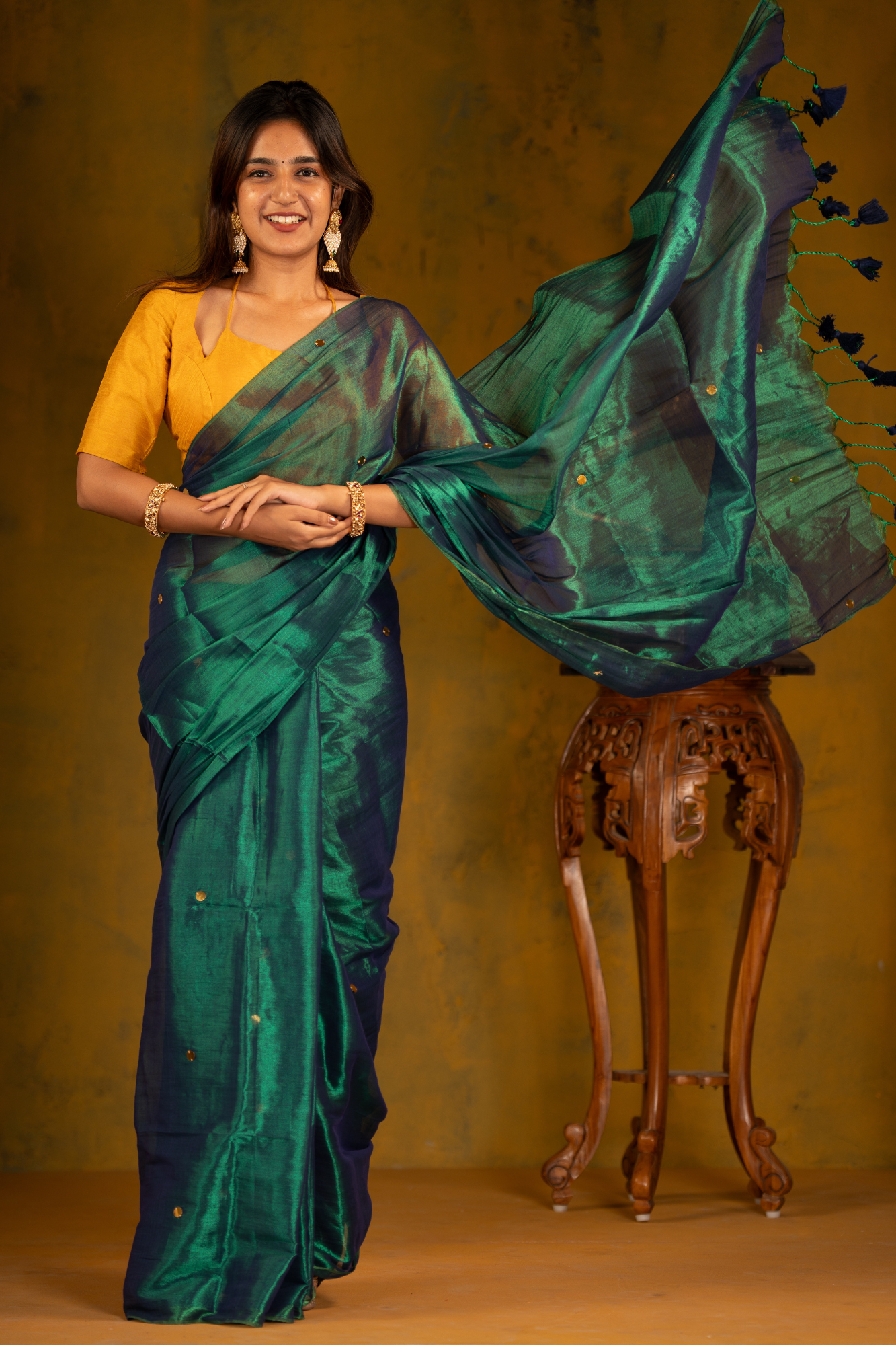 Emerald Mist (Tissue Mul Cotton Saree)