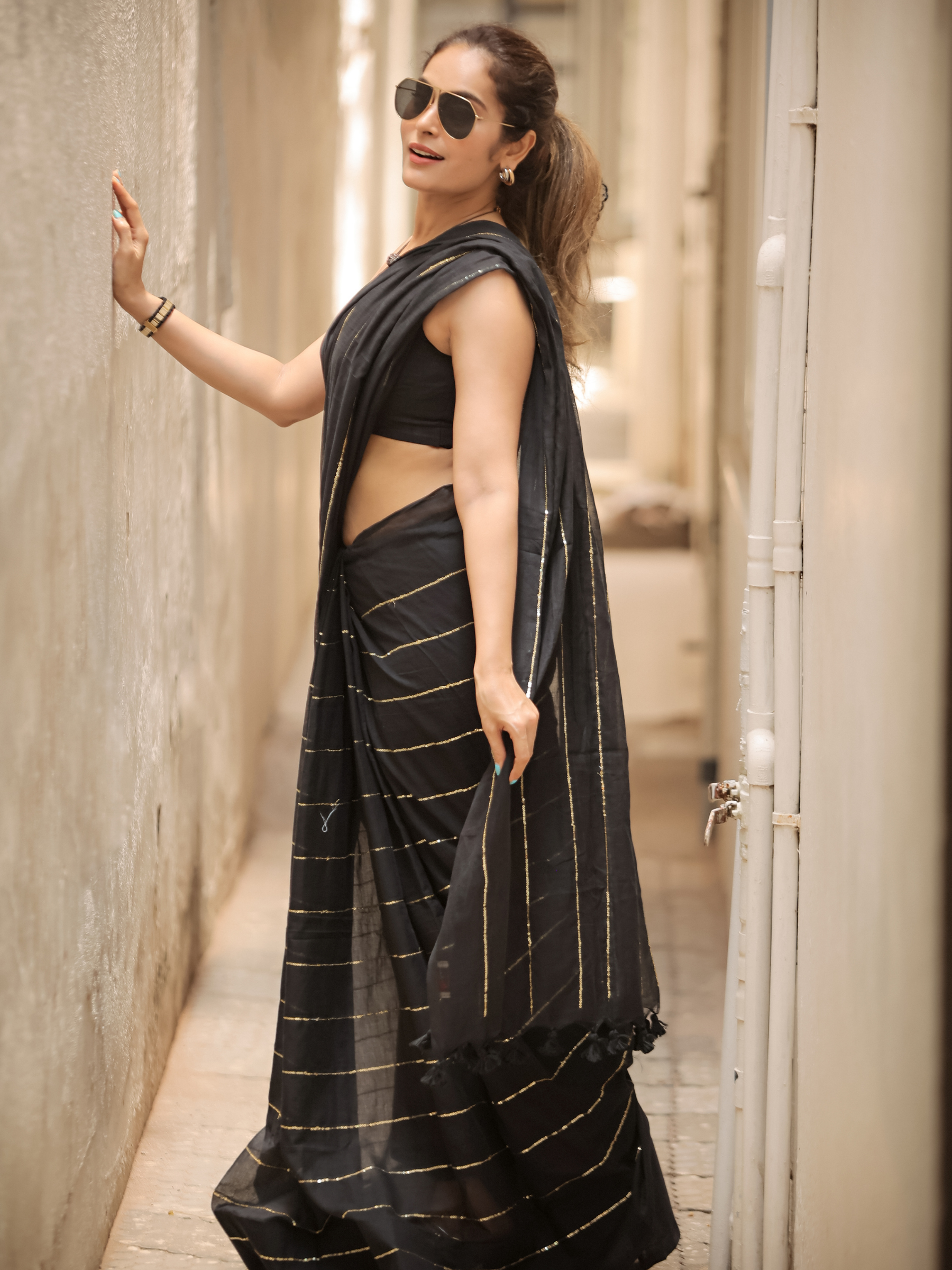 Chic Chamkeela (Pure Mul Cotton Saree)