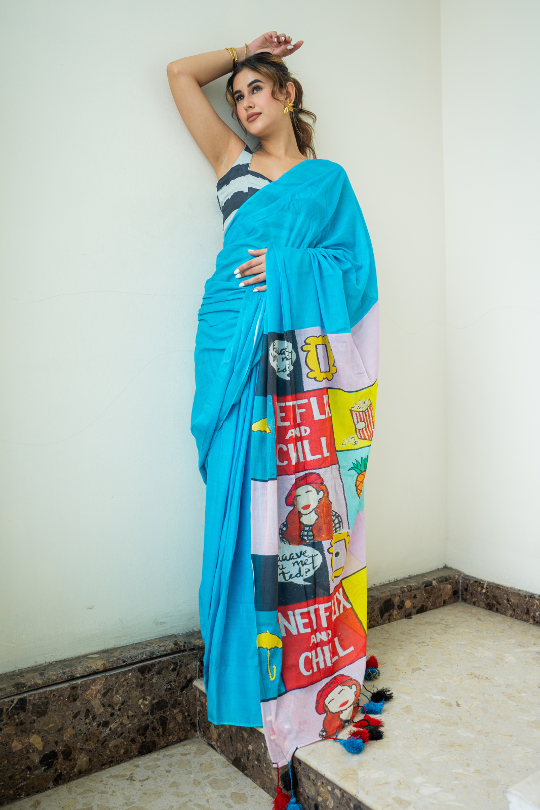 Screen Queen Pop (Mul Cotton Saree)