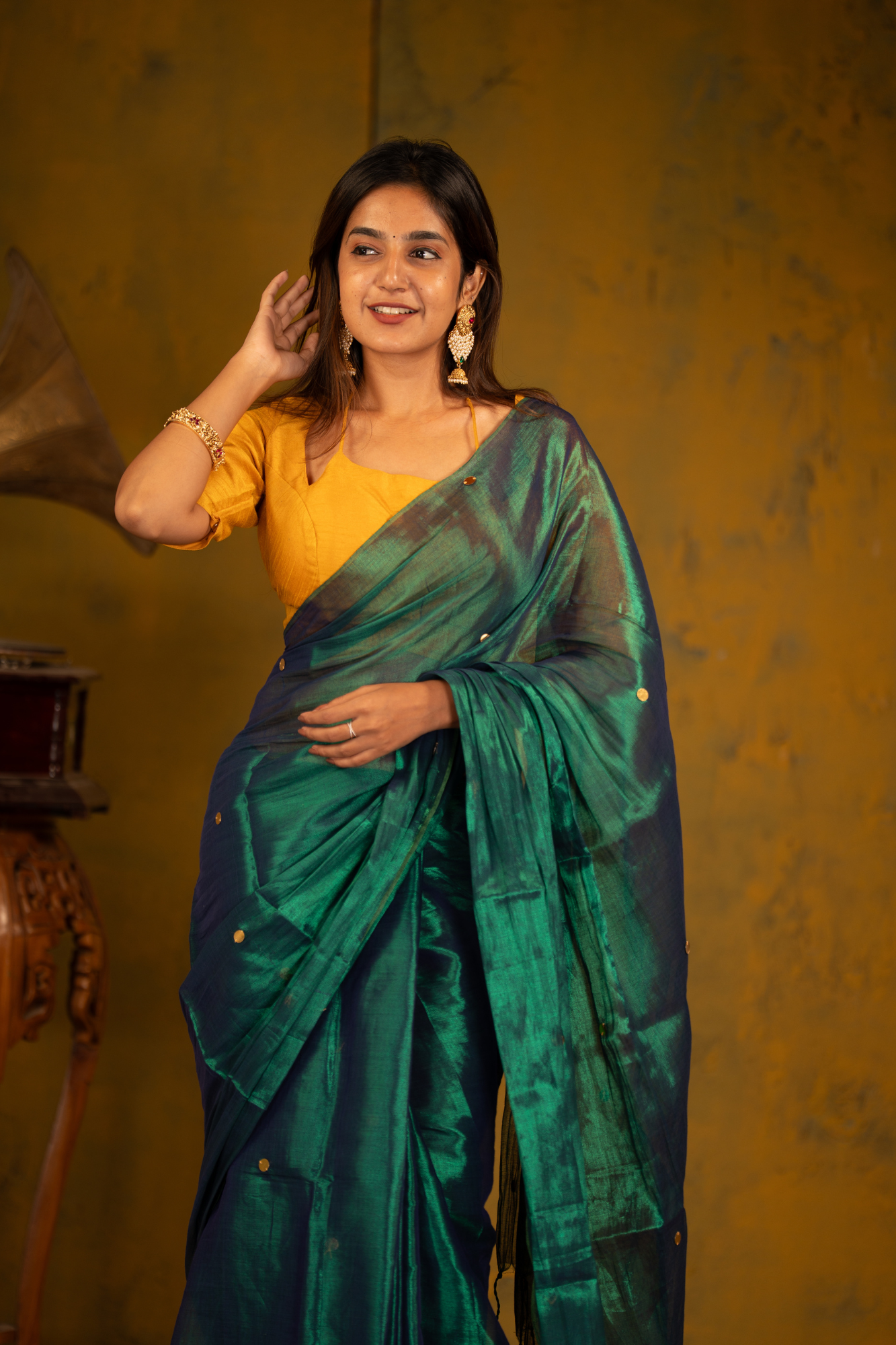 Emerald Mist (Tissue Mul Cotton Saree)