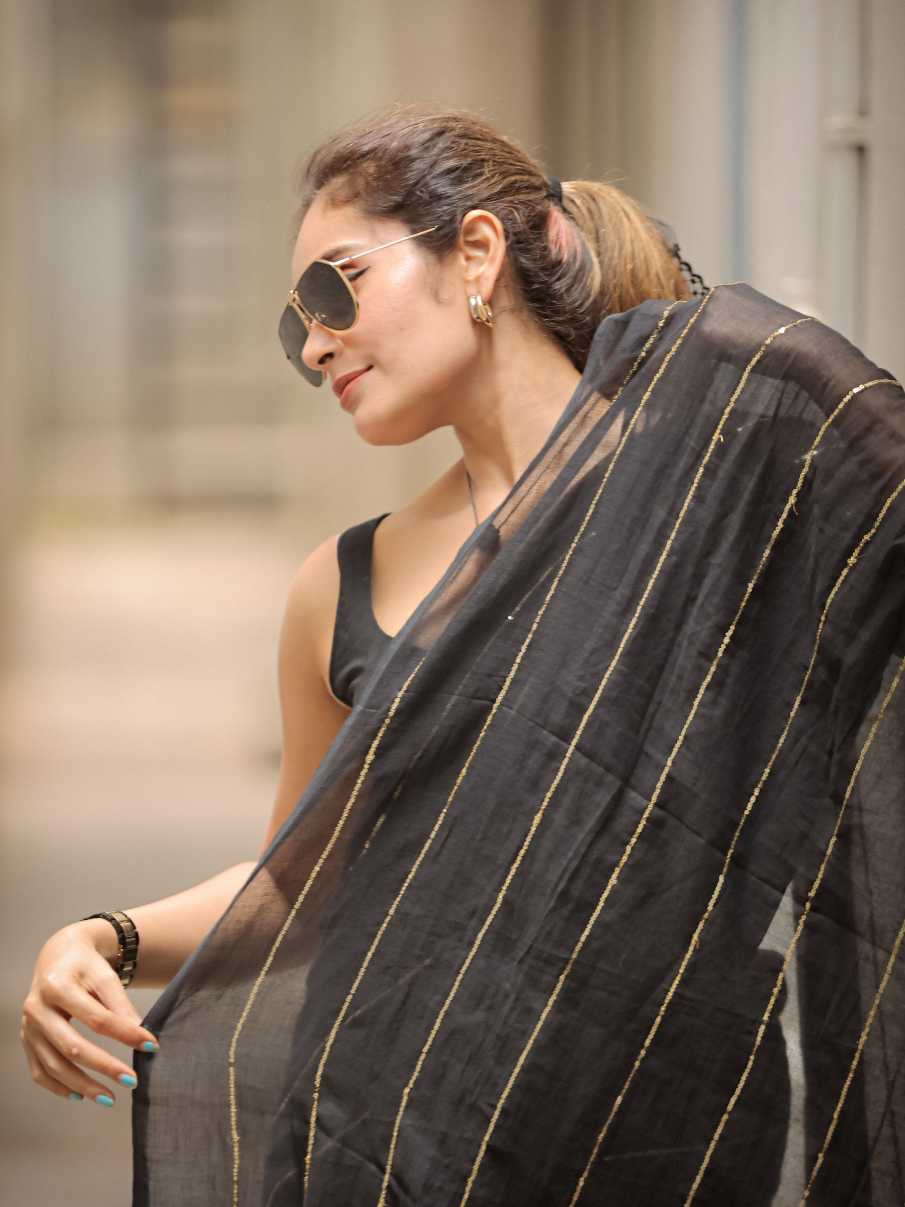 Chic Chamkeela (Pure Mul Cotton Saree)