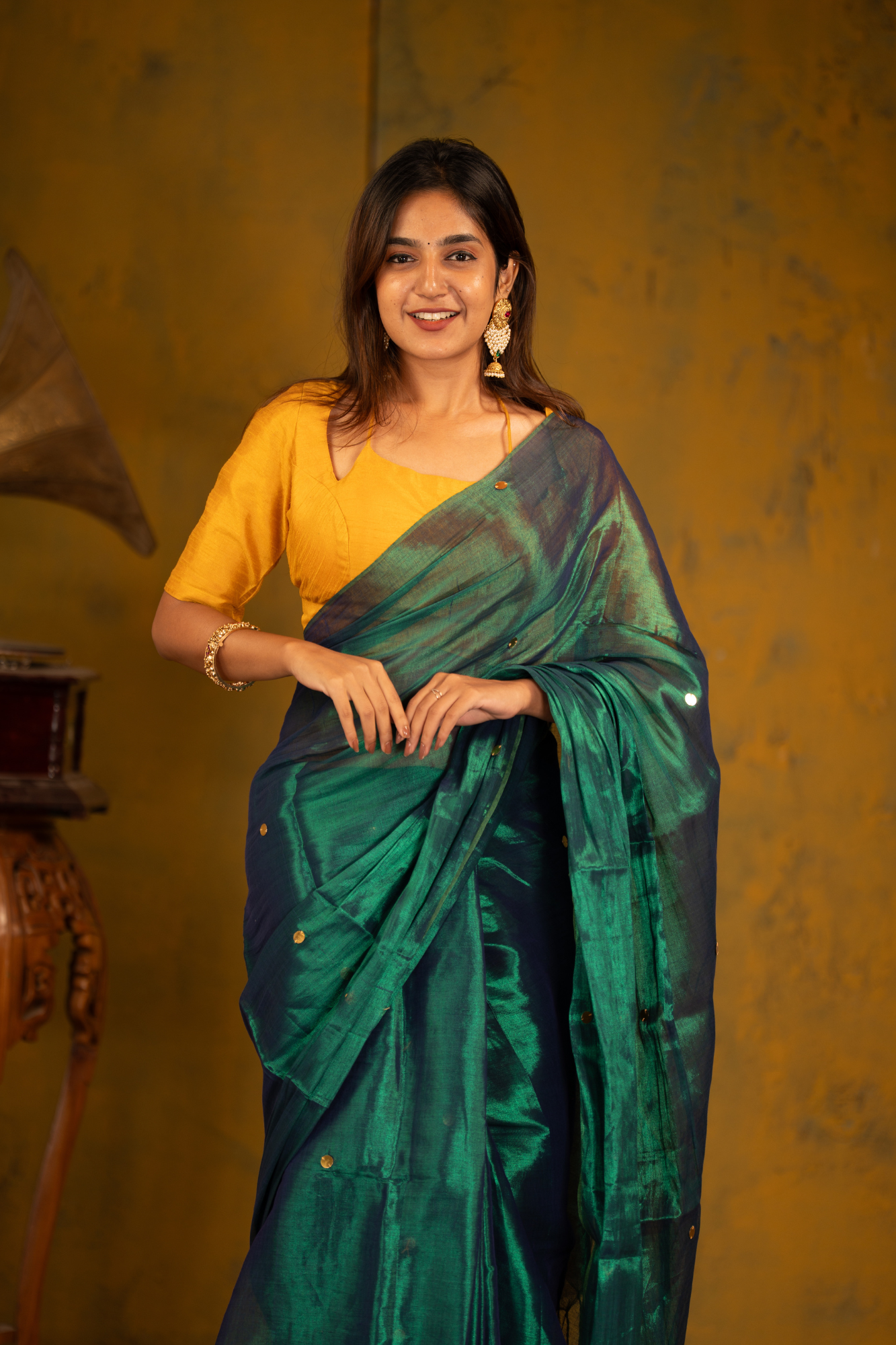 Emerald Mist (Tissue Mul Cotton Saree)