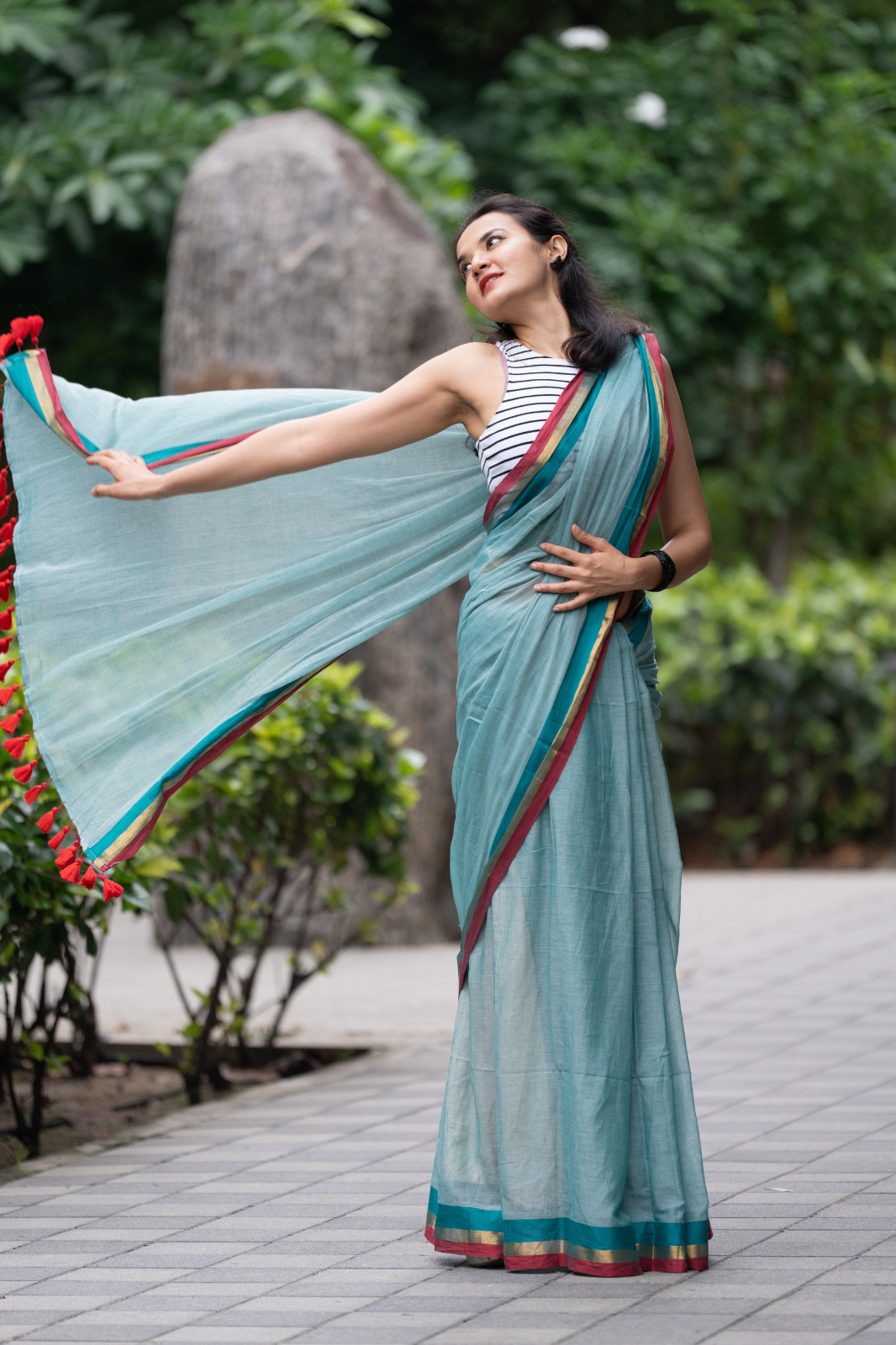 Neelanjali (Mul Mul Cotton Saree)