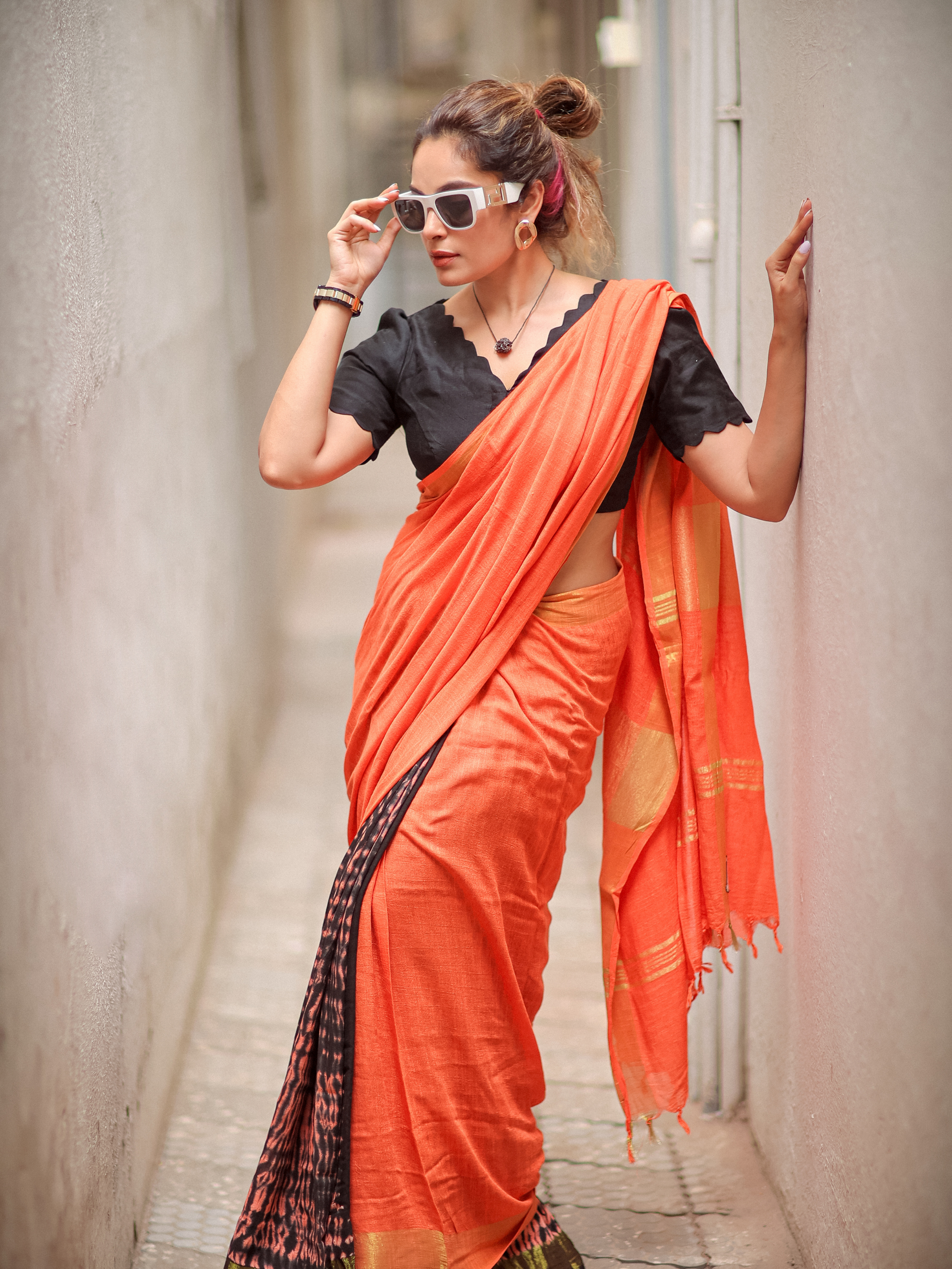 Gajar Halwa (Soft Linen Saree)