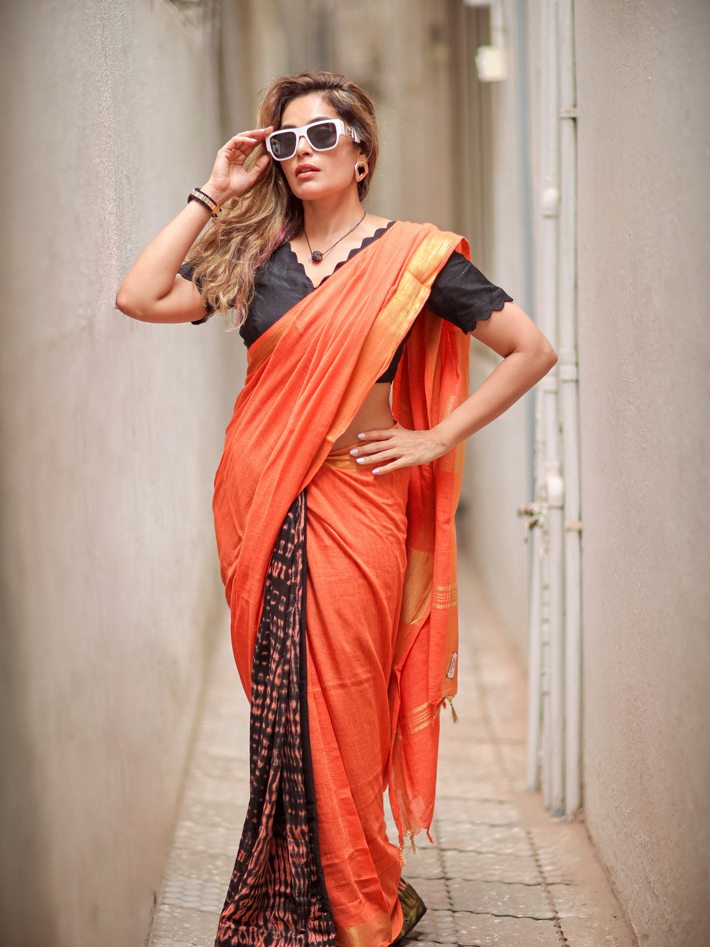 Gajar Halwa (Soft Linen Saree)