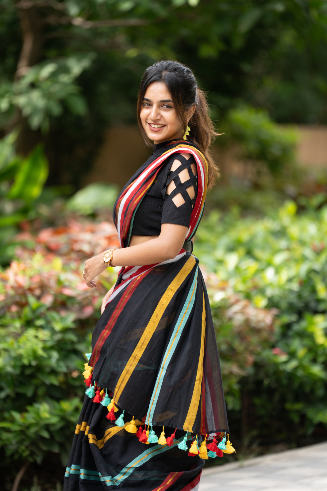 Midnight Riot (Mul Cotton Saree)