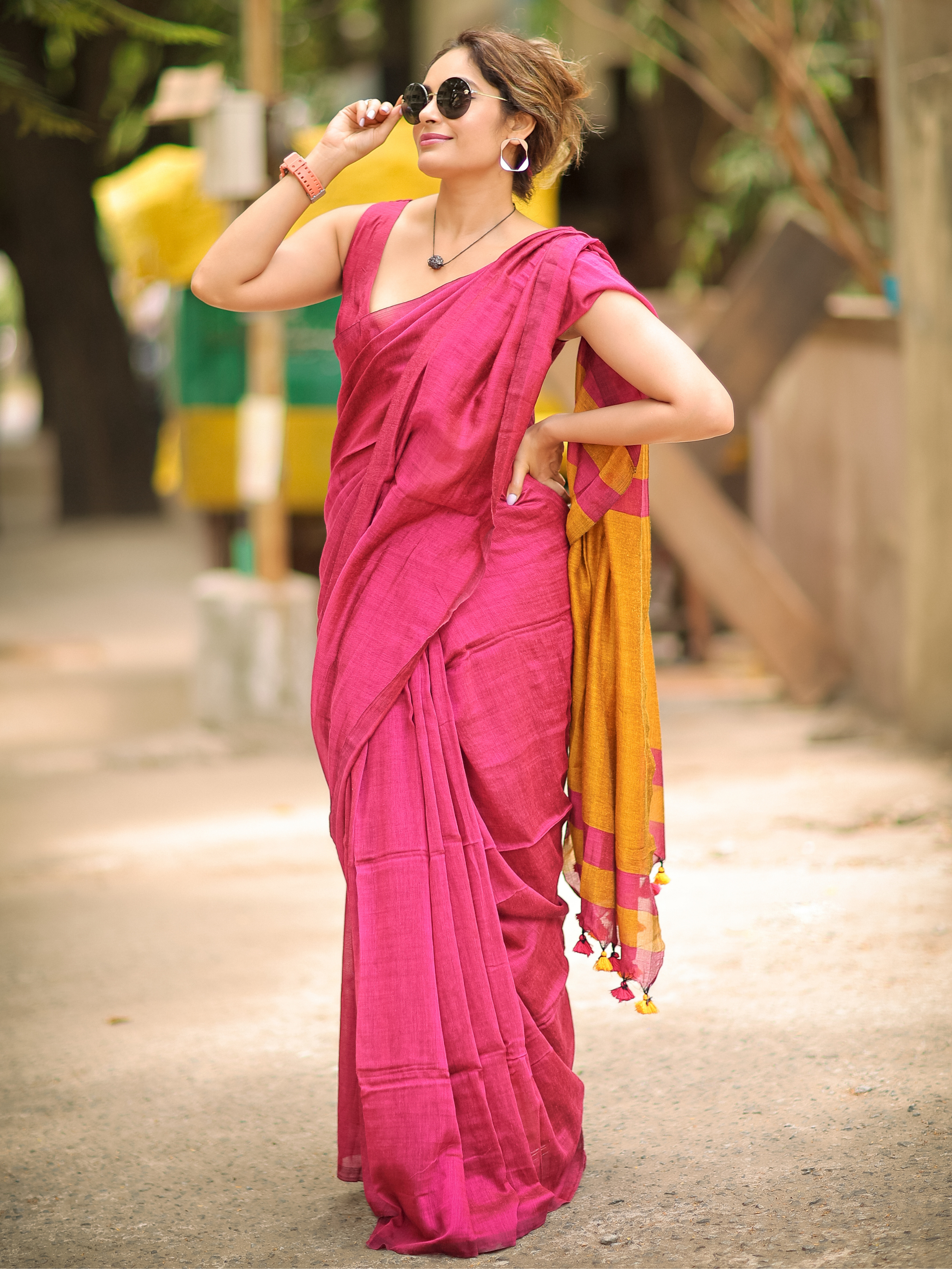 Flamingo Flair (Soft Cotton Saree)