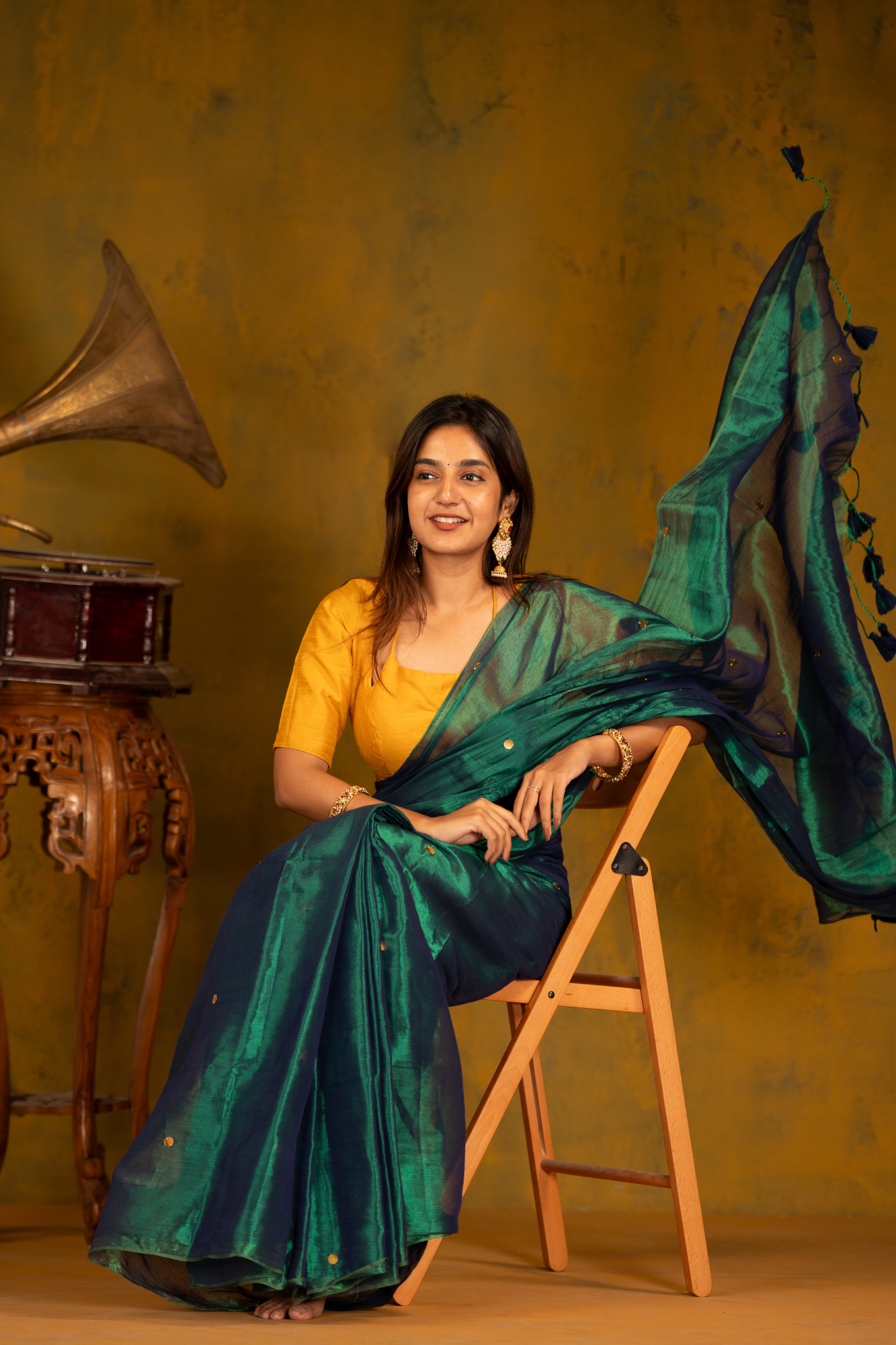 Emerald Mist (Tissue Mul Cotton Saree)