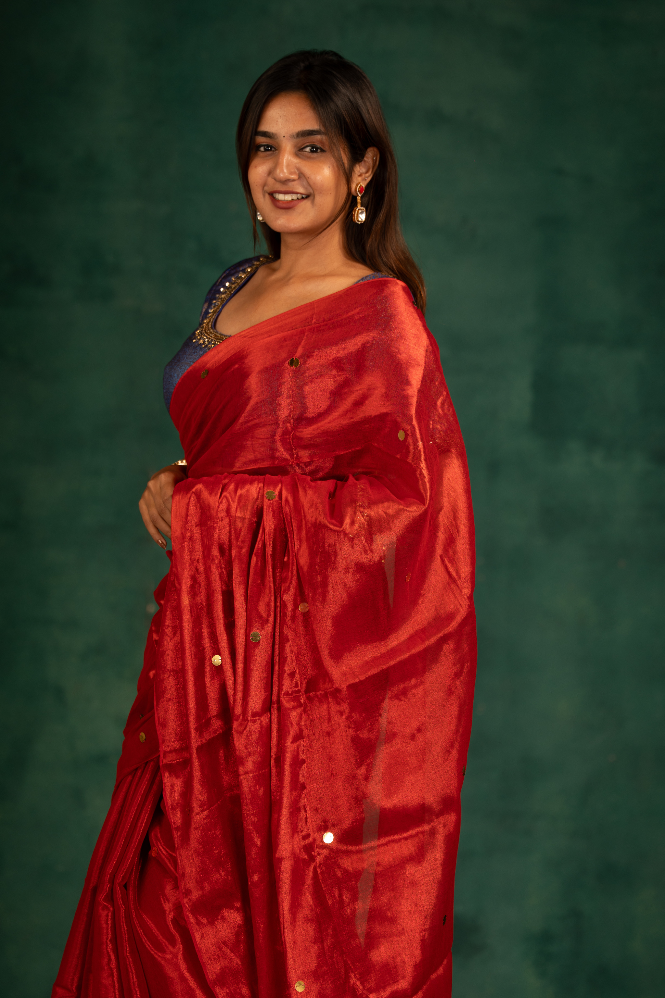 Ruby Radiance (Tissue Mul Cotton Saree)