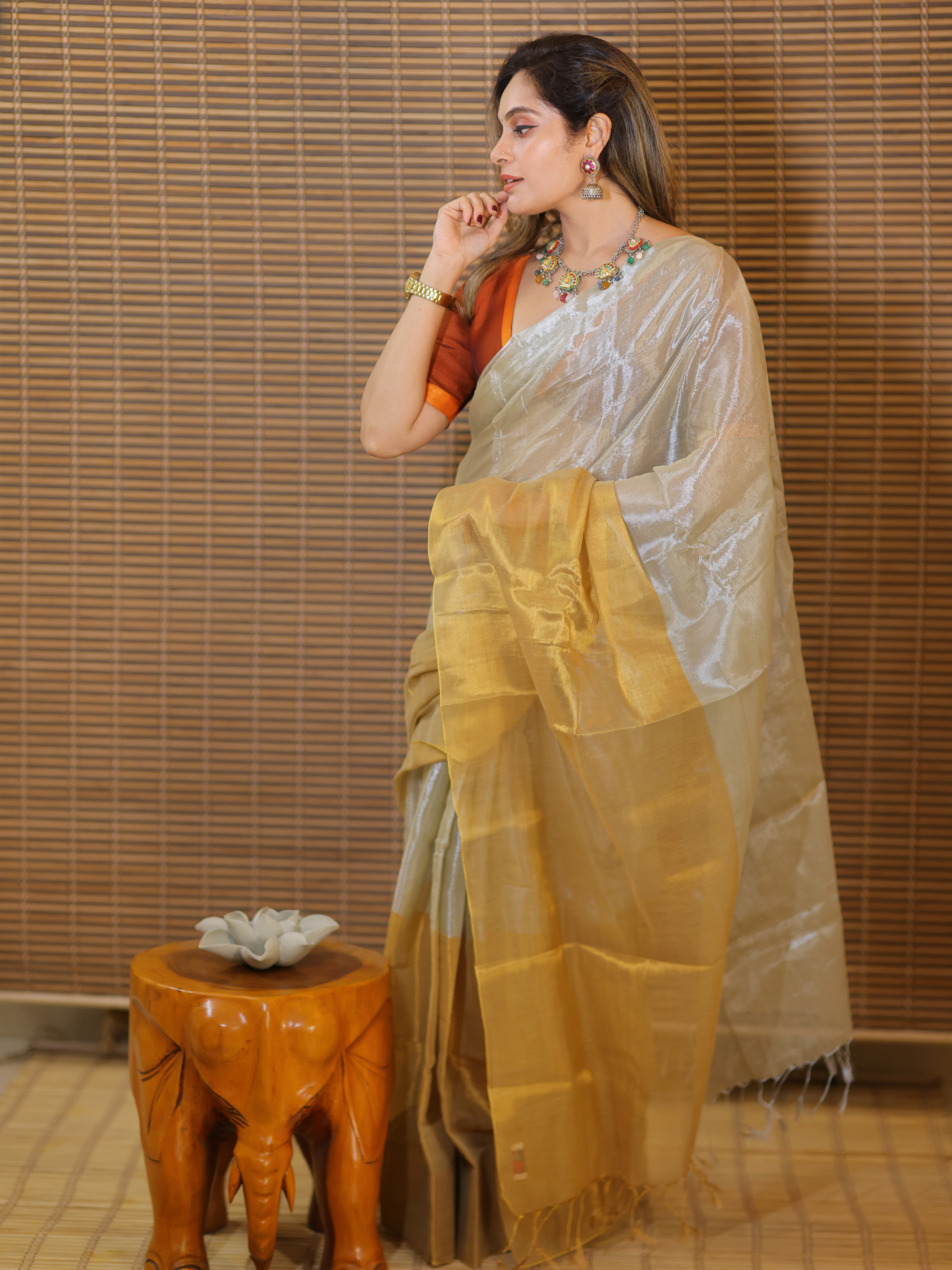 Swarna Bhagya (Tissue Mul Saree)