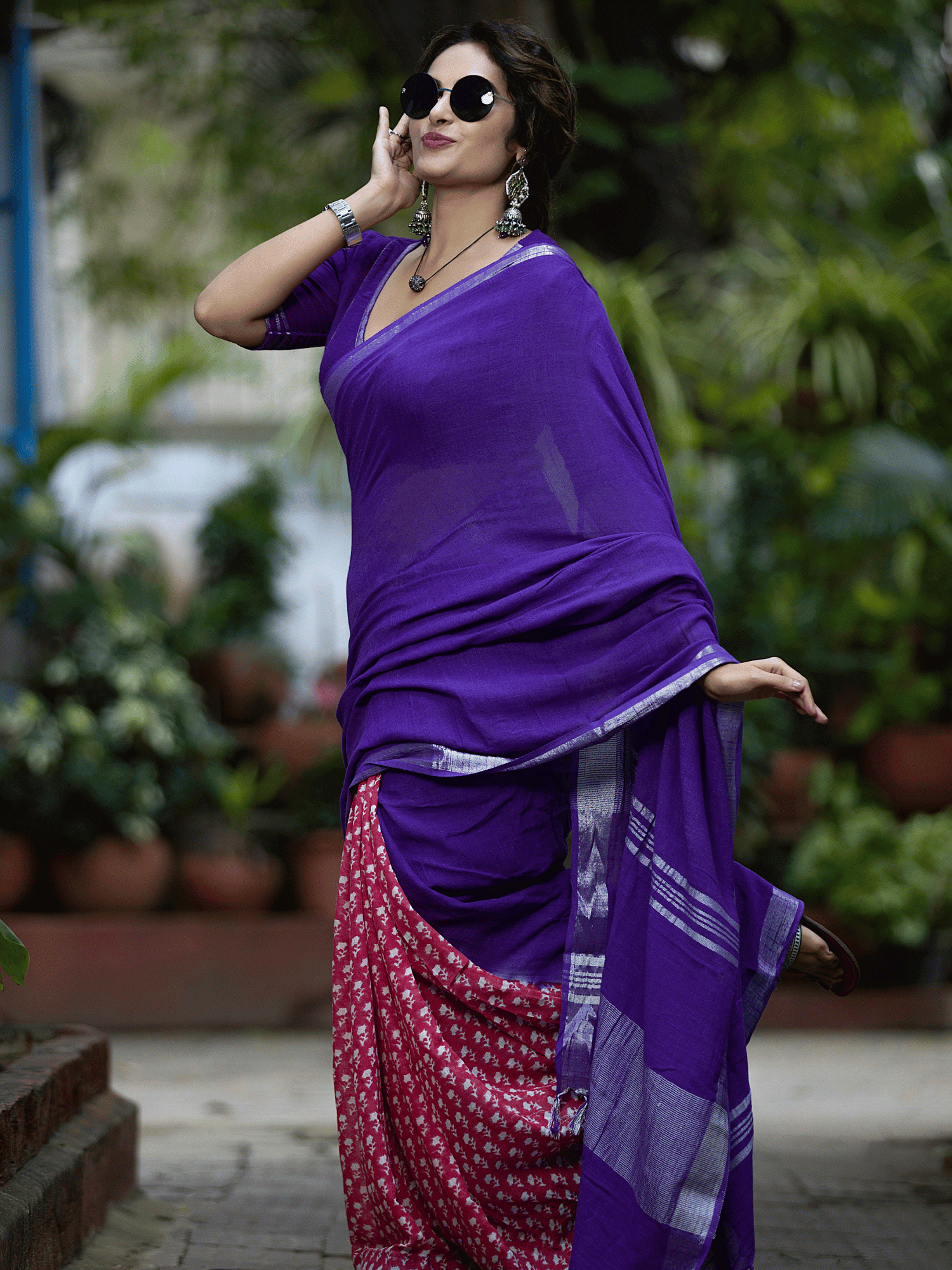 Gulabi Petha (Saree + Unstitched Blouse Piece)