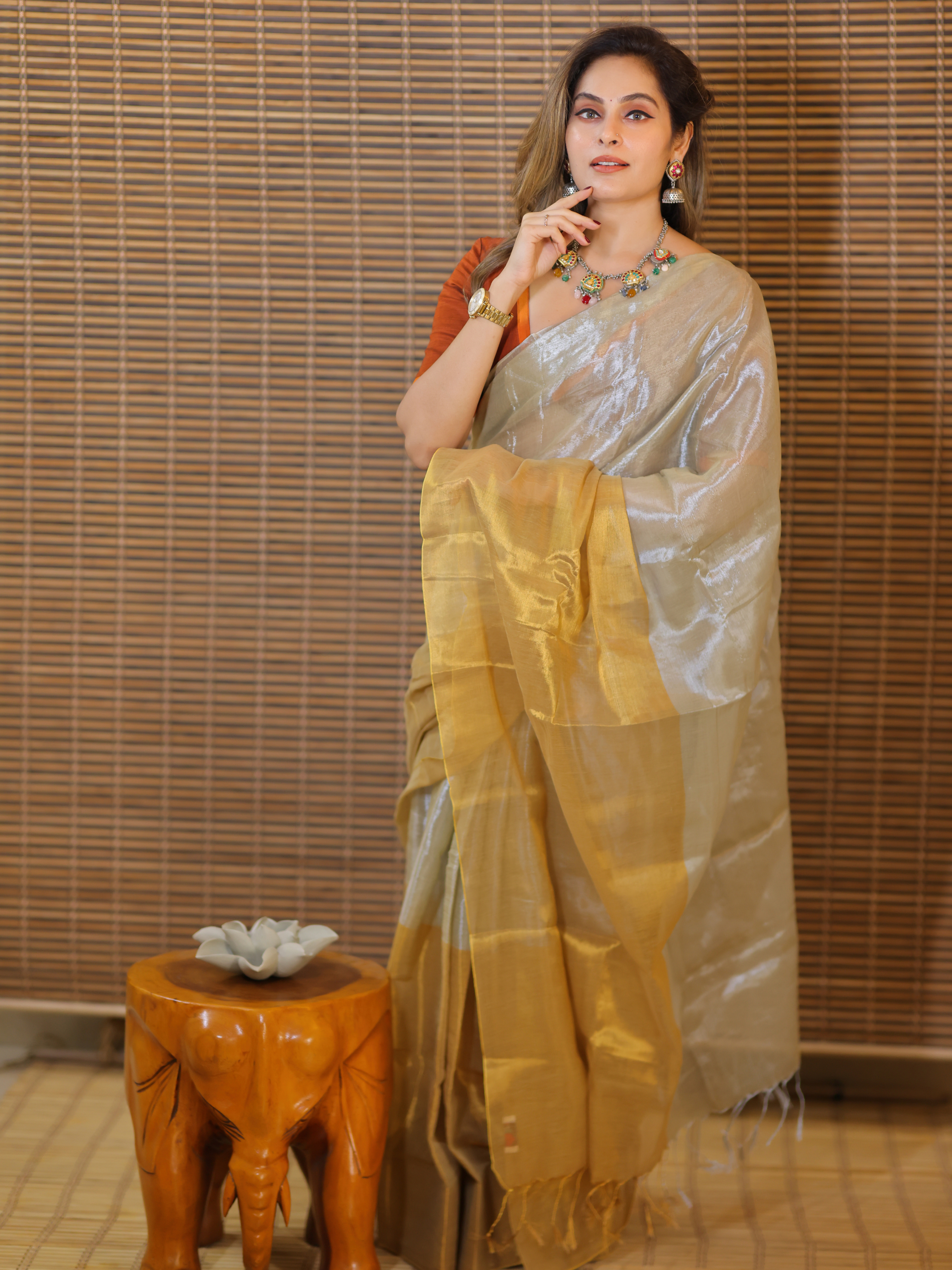 Swarna Bhagya (Tissue Mul Saree)