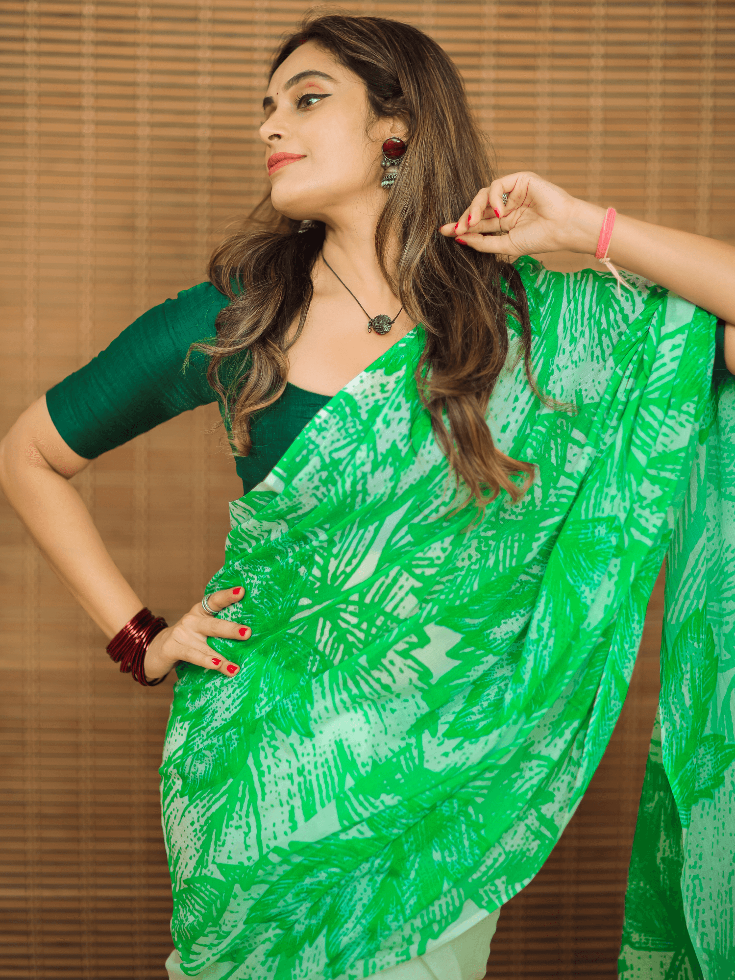 Leafy Emeralds (Pure Mul Cotton Saree)