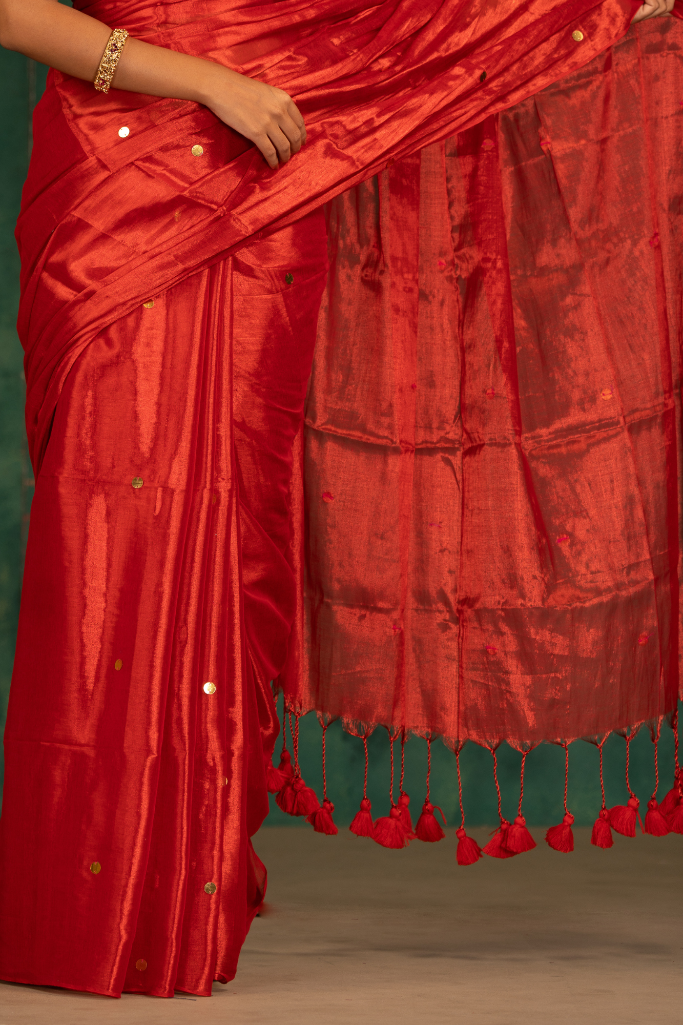 Ruby Radiance (Tissue Mul Cotton Saree)
