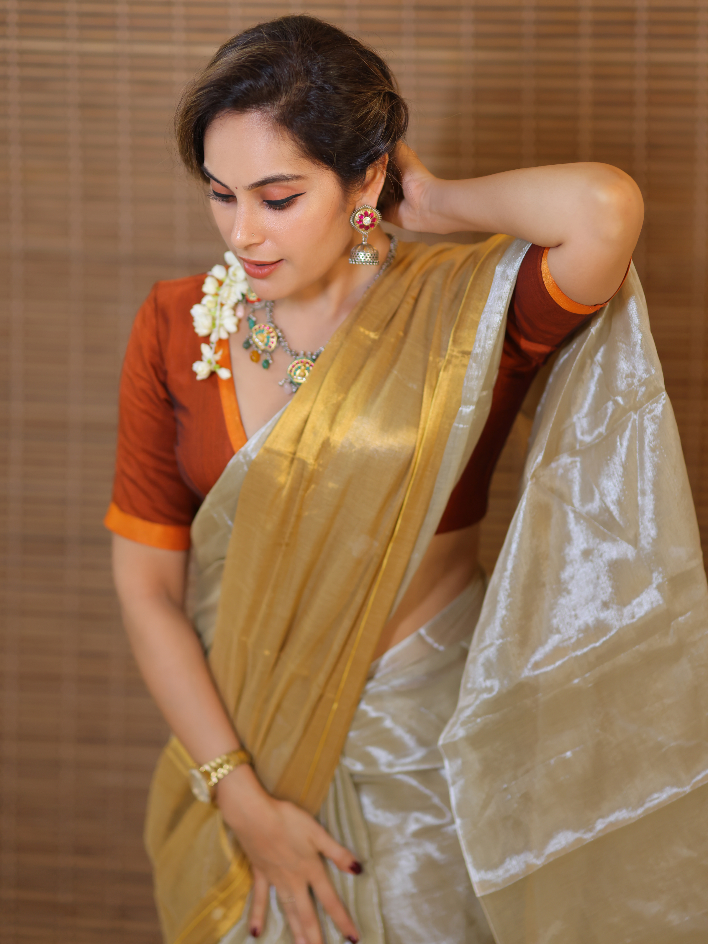 Swarna Bhagya (Tissue Mul Saree)